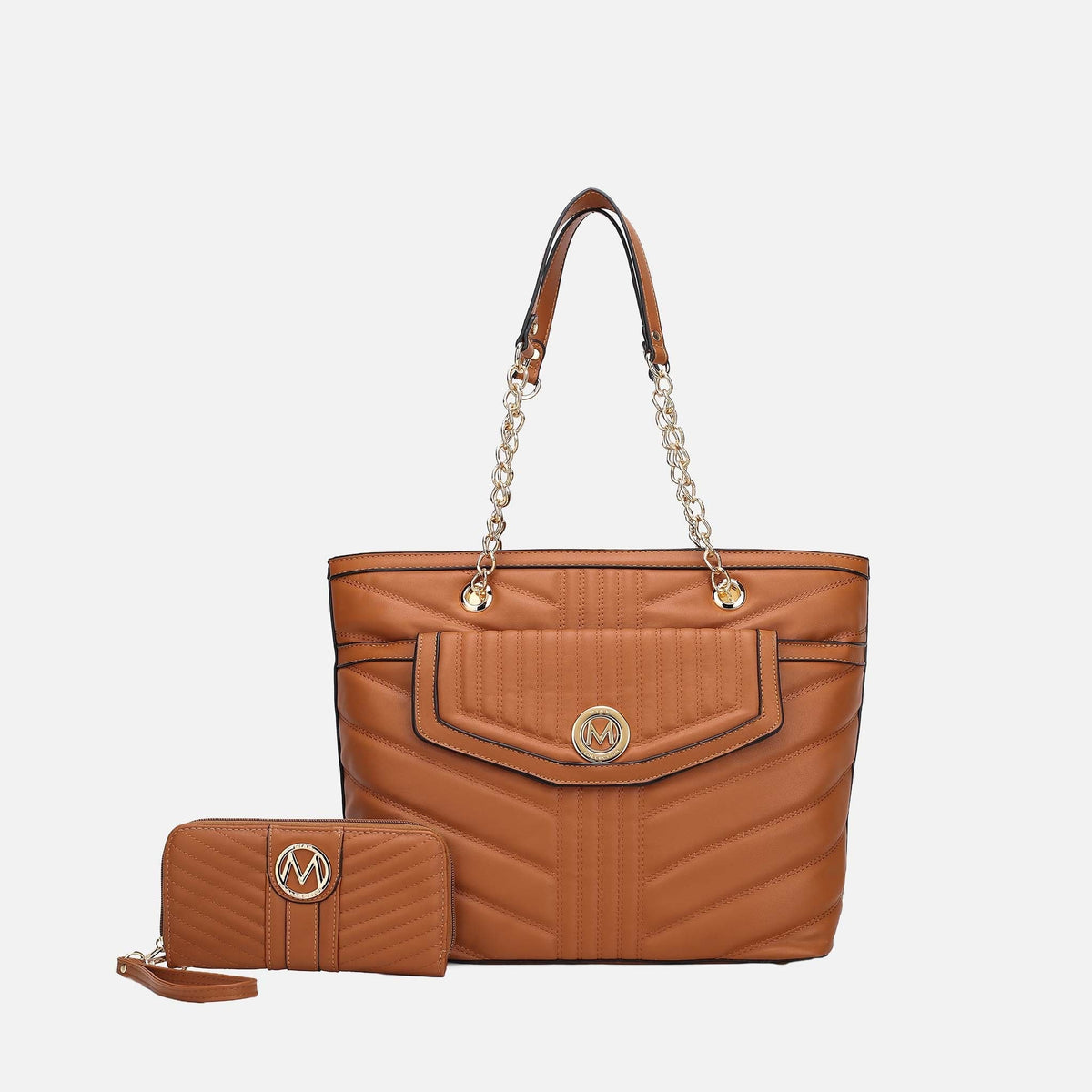 Chiari Tote Bag and Wallet Set in Denim Blue view 6 - Chiara Tote Bag (one-piece)