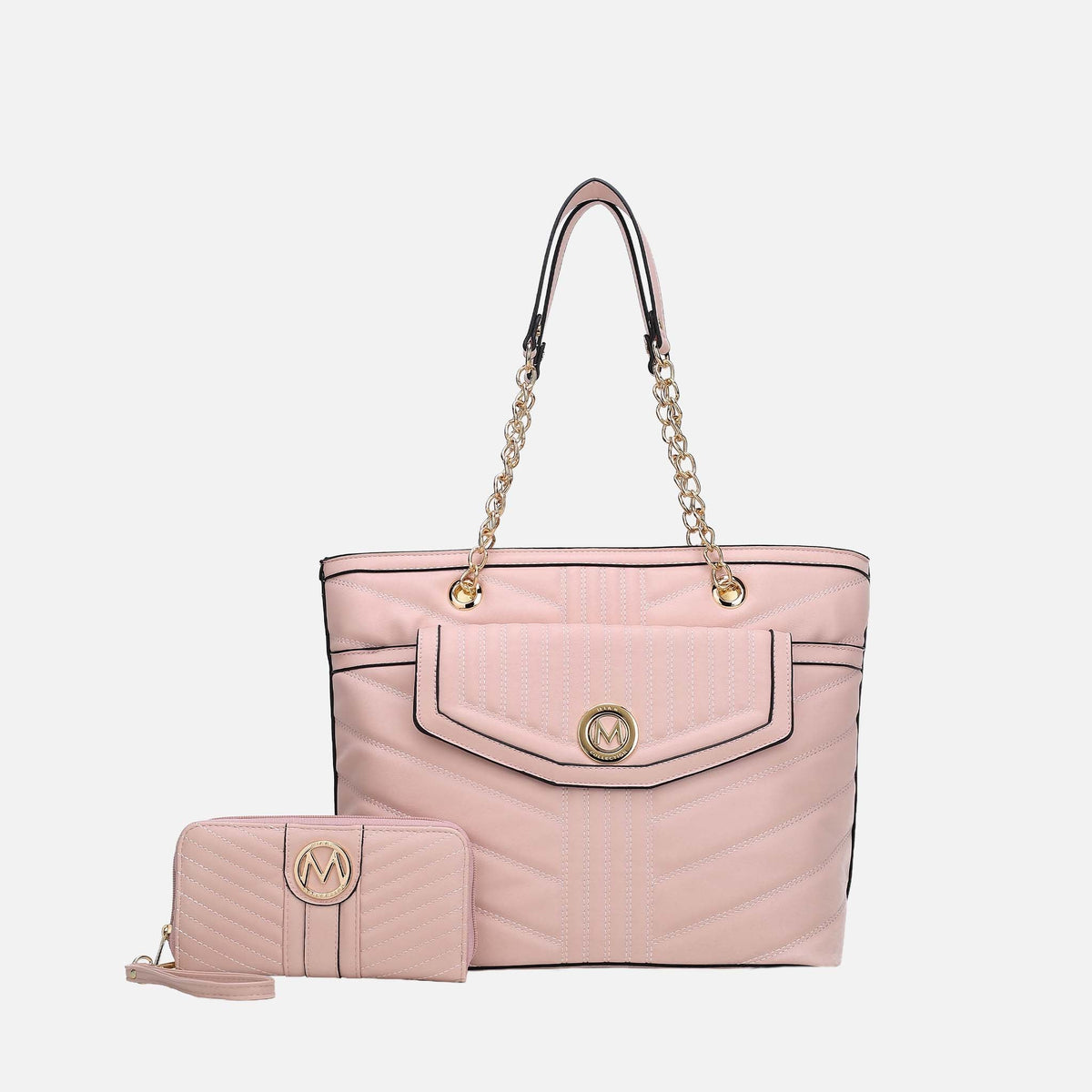 Chiari Tote Bag and Wallet Set in Hunter view 8 - Chiara Tote Bag (one-piece)