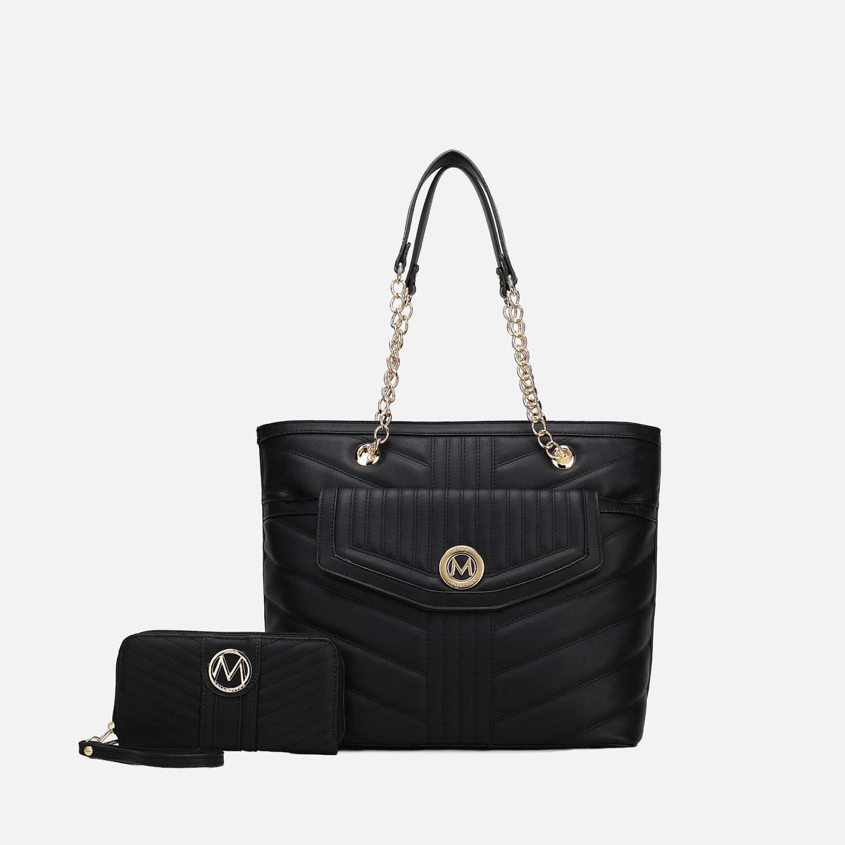Chiari Tote Bag and Wallet Set in Midnight Blue view 7 - Chiara Tote Bag (one-piece)