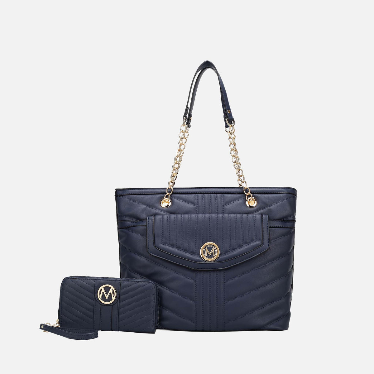 Chiari Tote Bag and Wallet Set in Taupe view 11 - Chiara Tote Bag (one-piece)