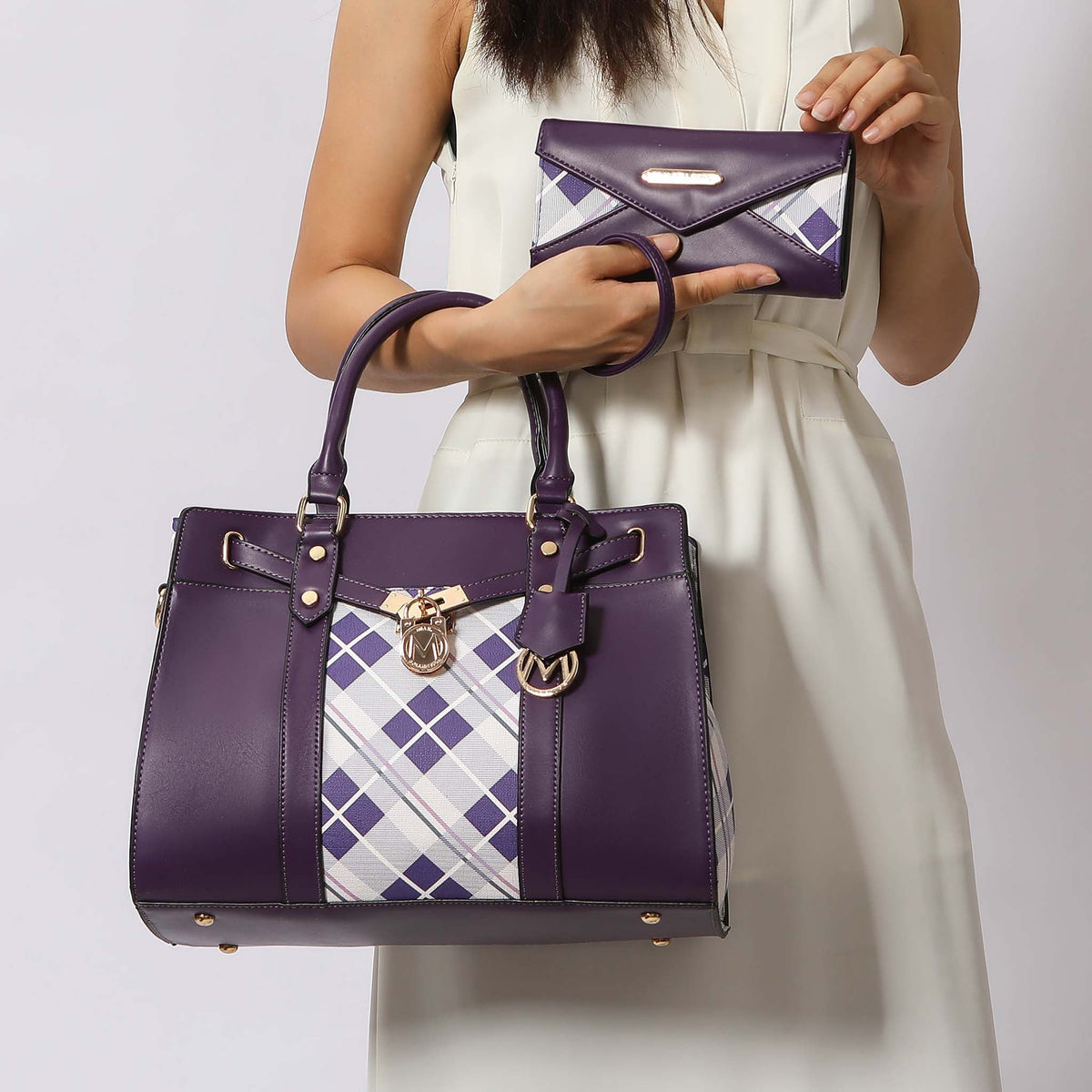 Christine Shoulder Bag and Wallet Set in Burgundy view 2 - Christina Shoulder Bag (one-piece)