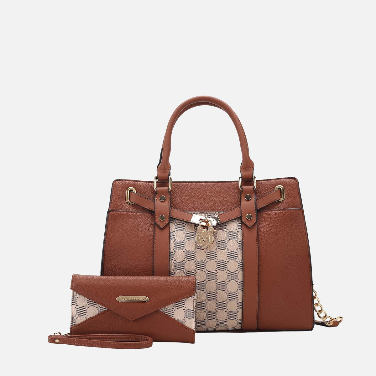 Christine Shoulder Bag and Wallet Set in Cognac Brown - Christina Shoulder Bag (one-piece)