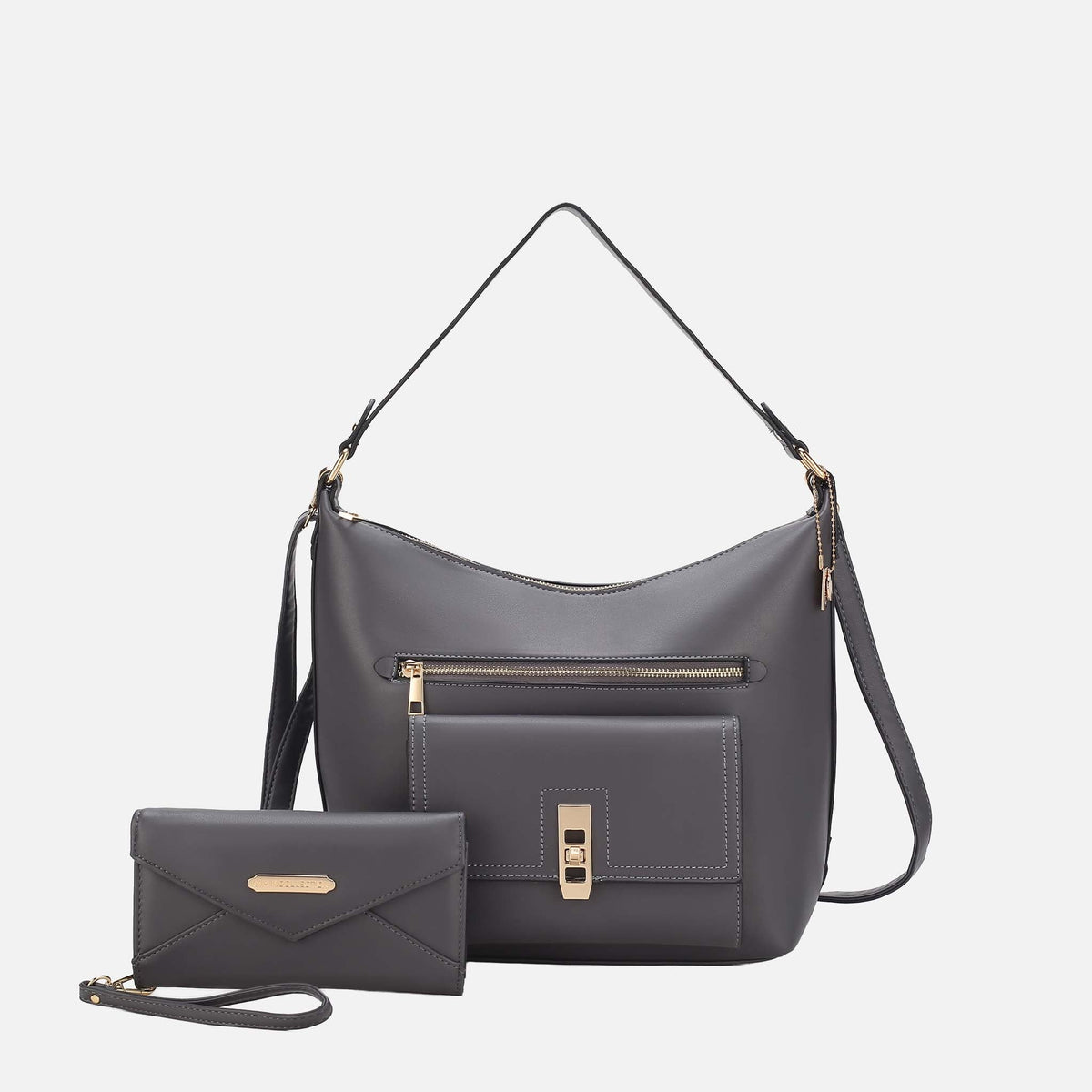 Clara Shoulder Bag and Set in Pewter view 10 - Clara Shoulder Bag Coach (one-piece)