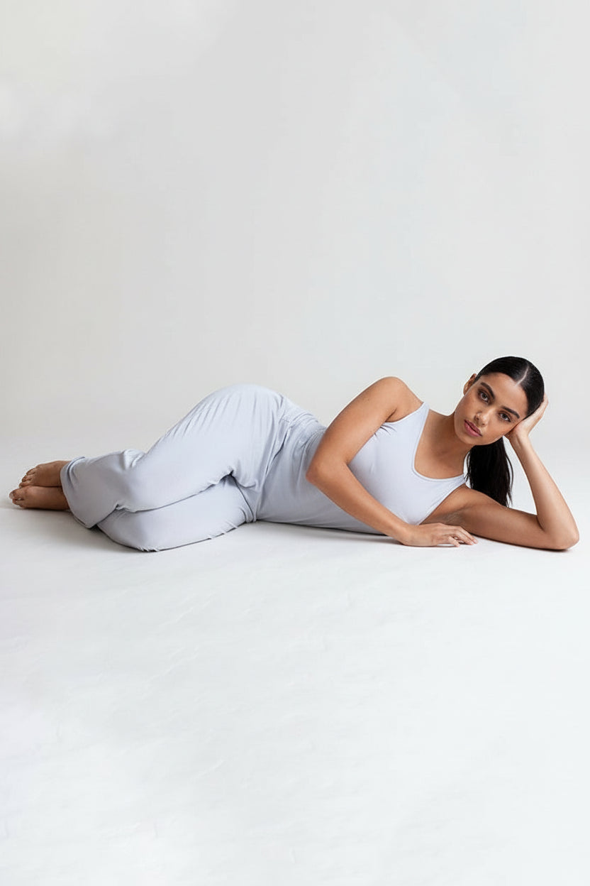 Collagen Lounge Pant - Blush Pink in Pearl Grey view 8 (bottom)
