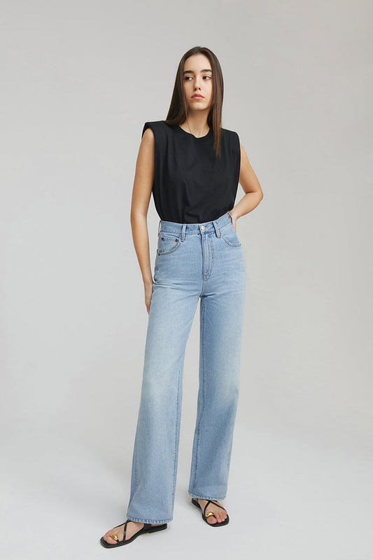 Coney Island Whitefish High Rise Wide Jeans Hj007 in Bye Bye Love view 2 - High-Waisted - Coney Island Picnic Jeans