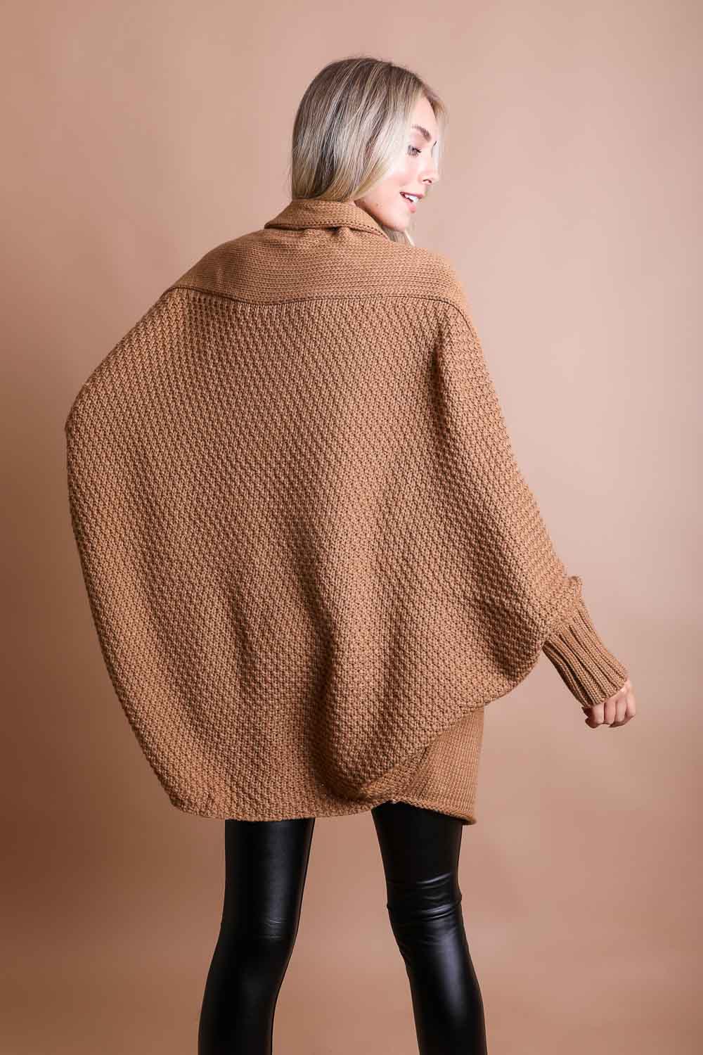 Cozy Chic Bat Wing Bliss Knit Cardigan Top - MeeeShop Women's Fashion