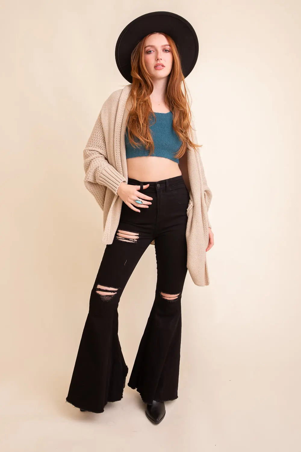 Cozy Chic Bat Wing Bliss Knit Cardigan Top - MeeeShop Women's Fashion