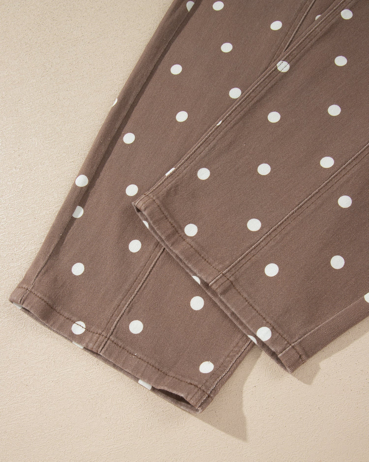 Dallas Polka Dot Print Barrel Jeans in Brown view 5 - Pol Jeans (bottom)