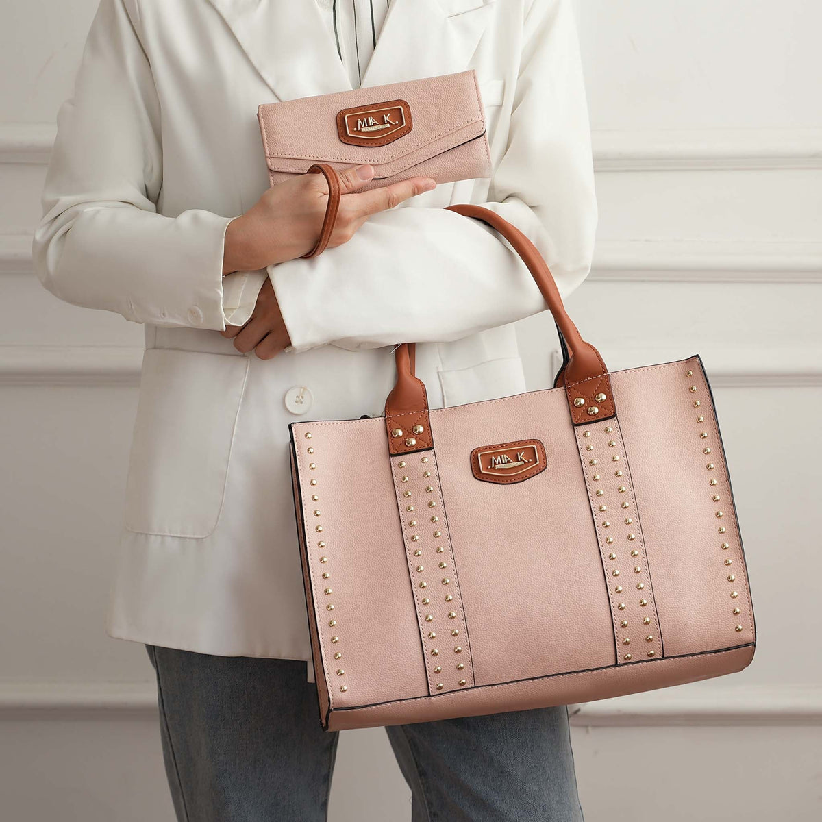 Davina Tote Bag and Wallet Set in Black view 2 - Divina Tote Bag (one-piece)