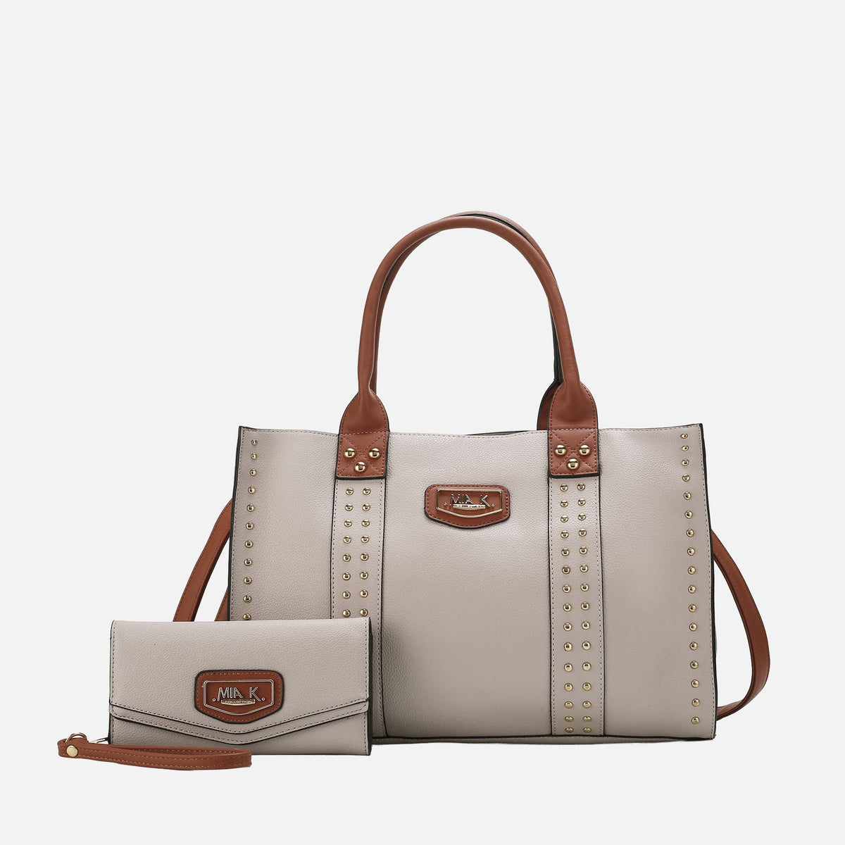 Davina Tote Bag and Wallet Set in Cognac Brown view 5 - Divina Tote Bag (one-piece)