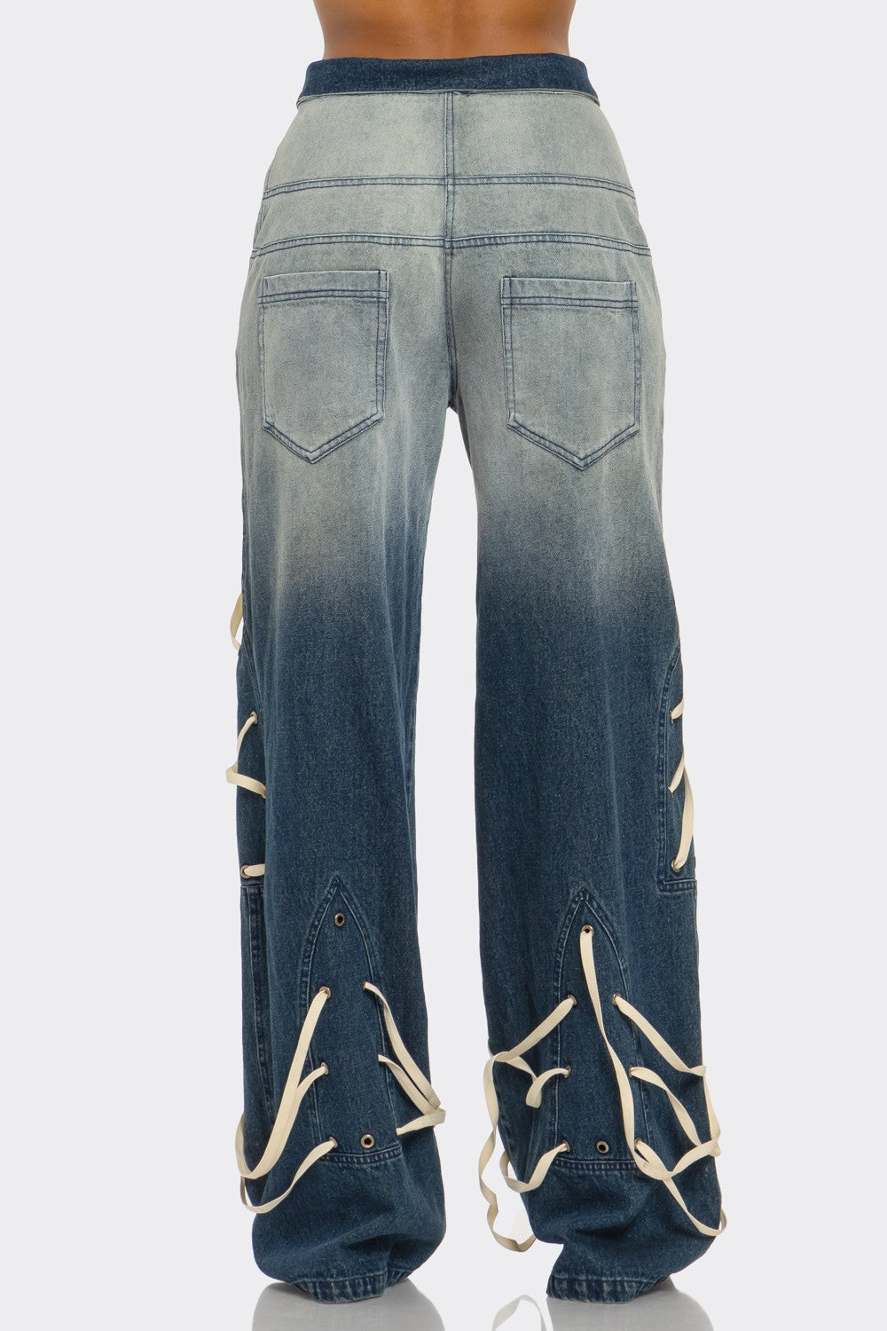 Distressed Denim Wide-leg Pants in XL view 5 - Distressed Denim Pants Women'S (bottom)