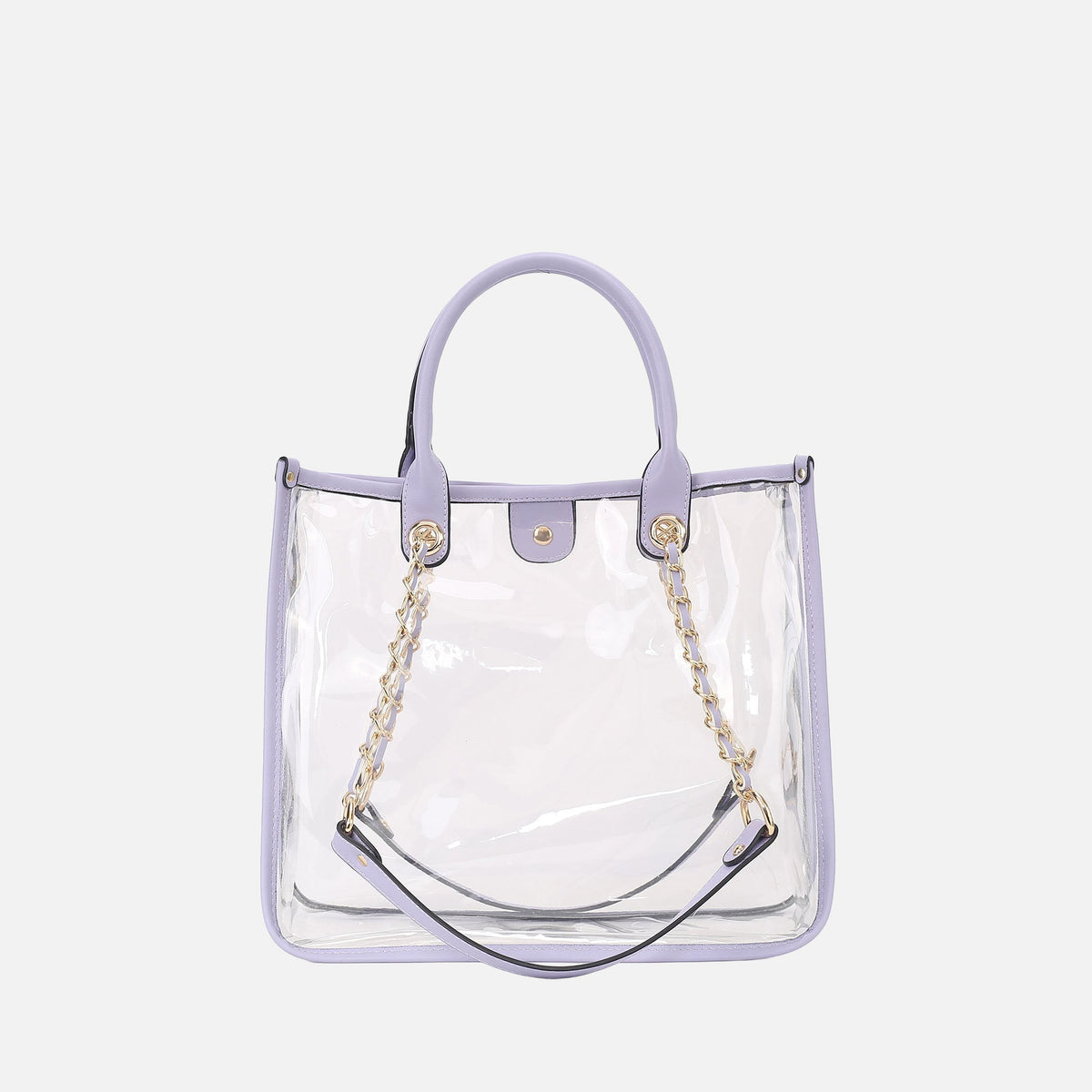 Diva Pvc Tote Bag with Tweed Bucket Bag in Purple view 5 - Bag Tote