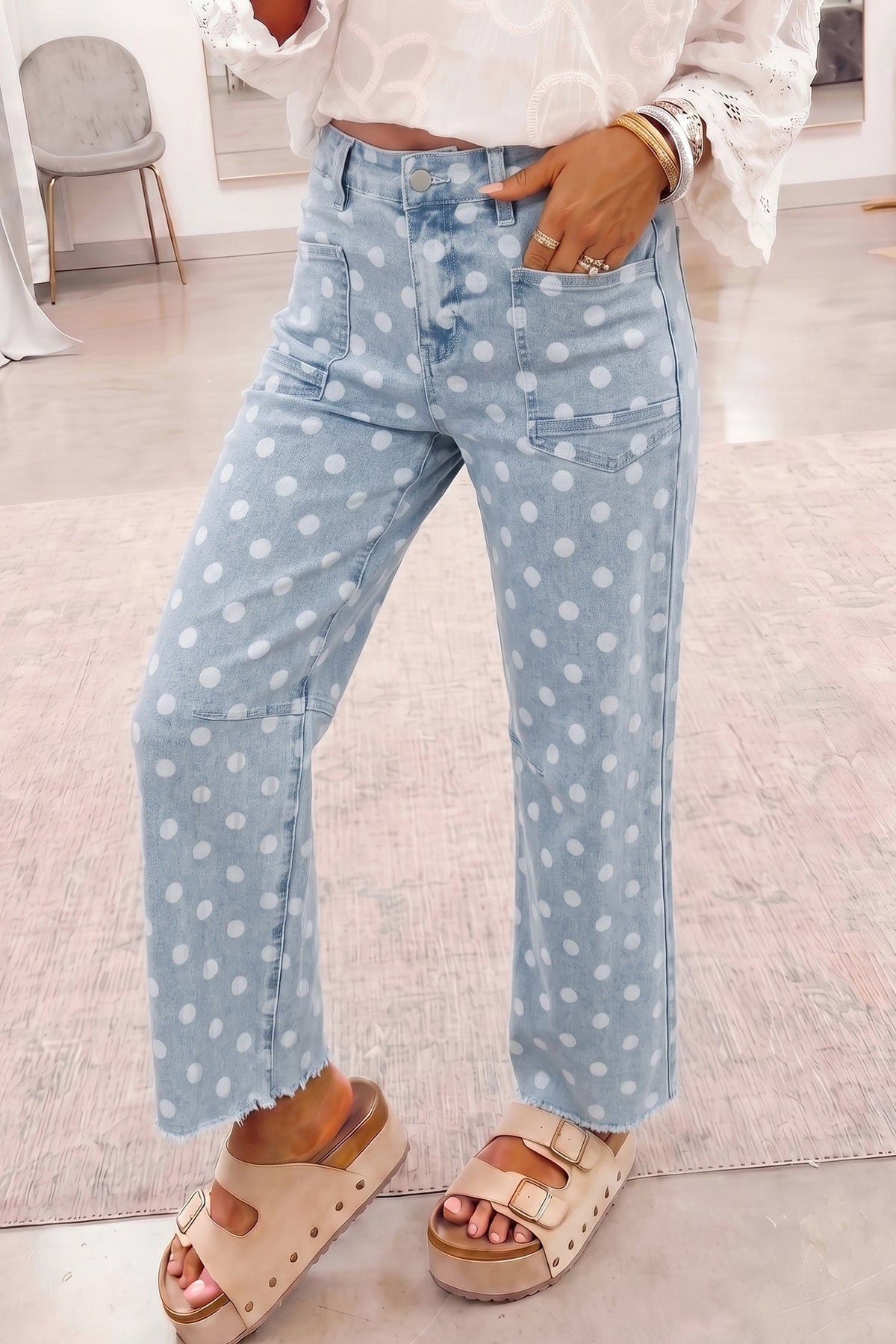 Dottie Casual Slim Fit Jeans in Sky Blue - Slim Jeans (bottom)