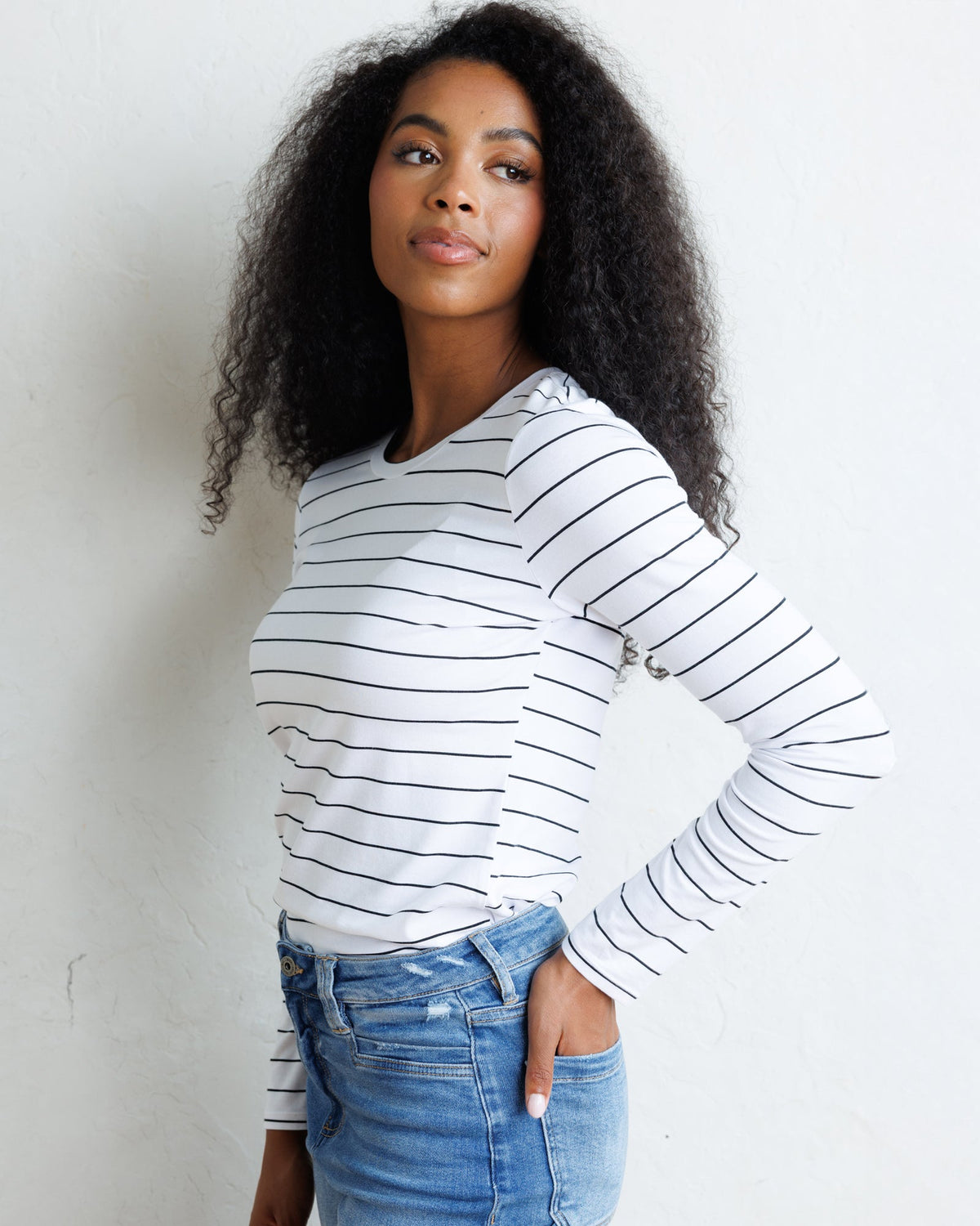 Downeast Essential Long Sleeve Tee in L view 4 - Downeast Basic Tee (top)