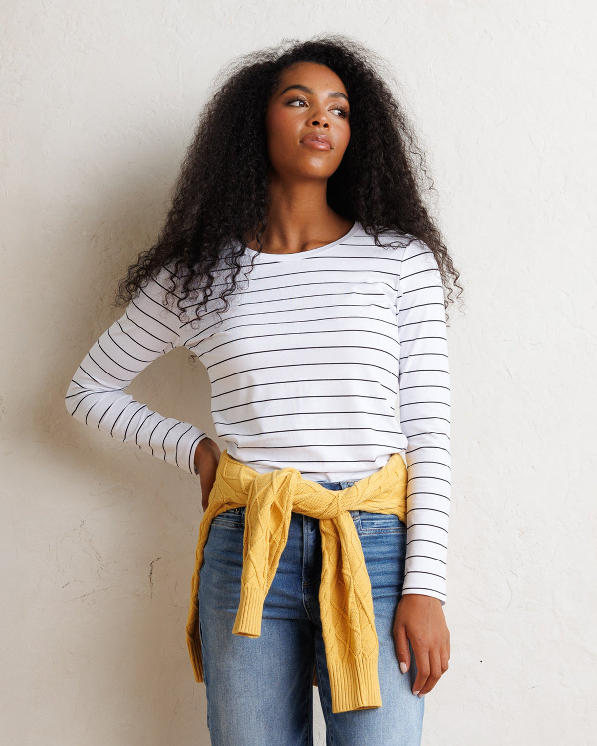 Downeast Essential Long Sleeve Tee in XS - Downeast Basic Tee (top)
