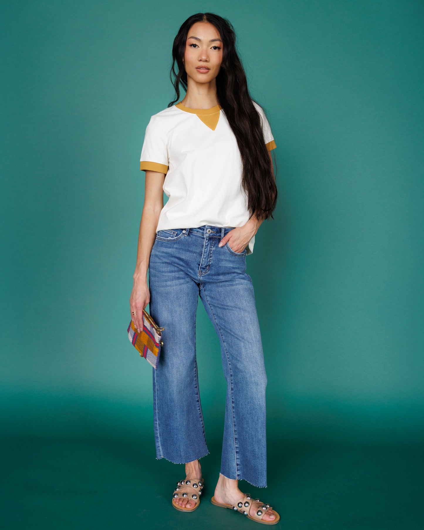 Downeast High Rise Wide Leg Jeans in 31 view 7 - High-Waisted (bottom)