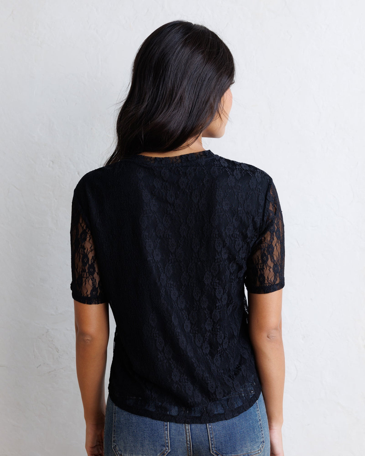 Downeast Laid Back Lace Tee in L view 4 (top)