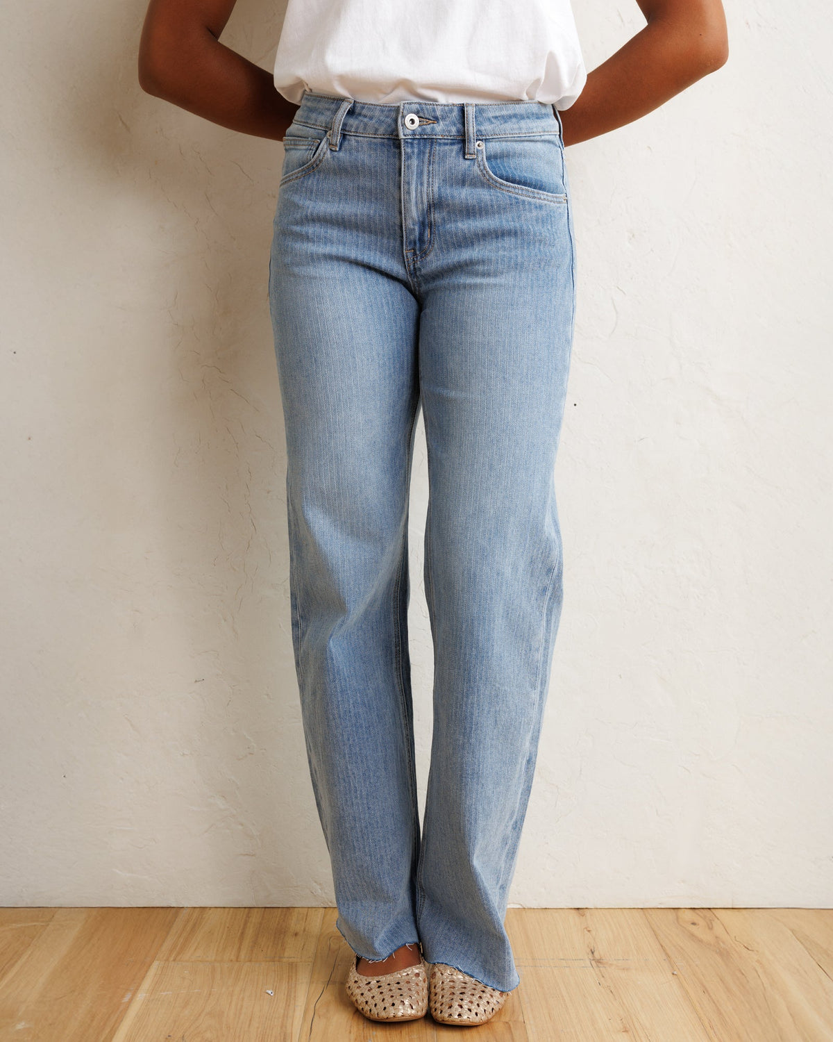 Downeast Mid-rise Wide Stripe Jeans in 27 view 3 (bottom)