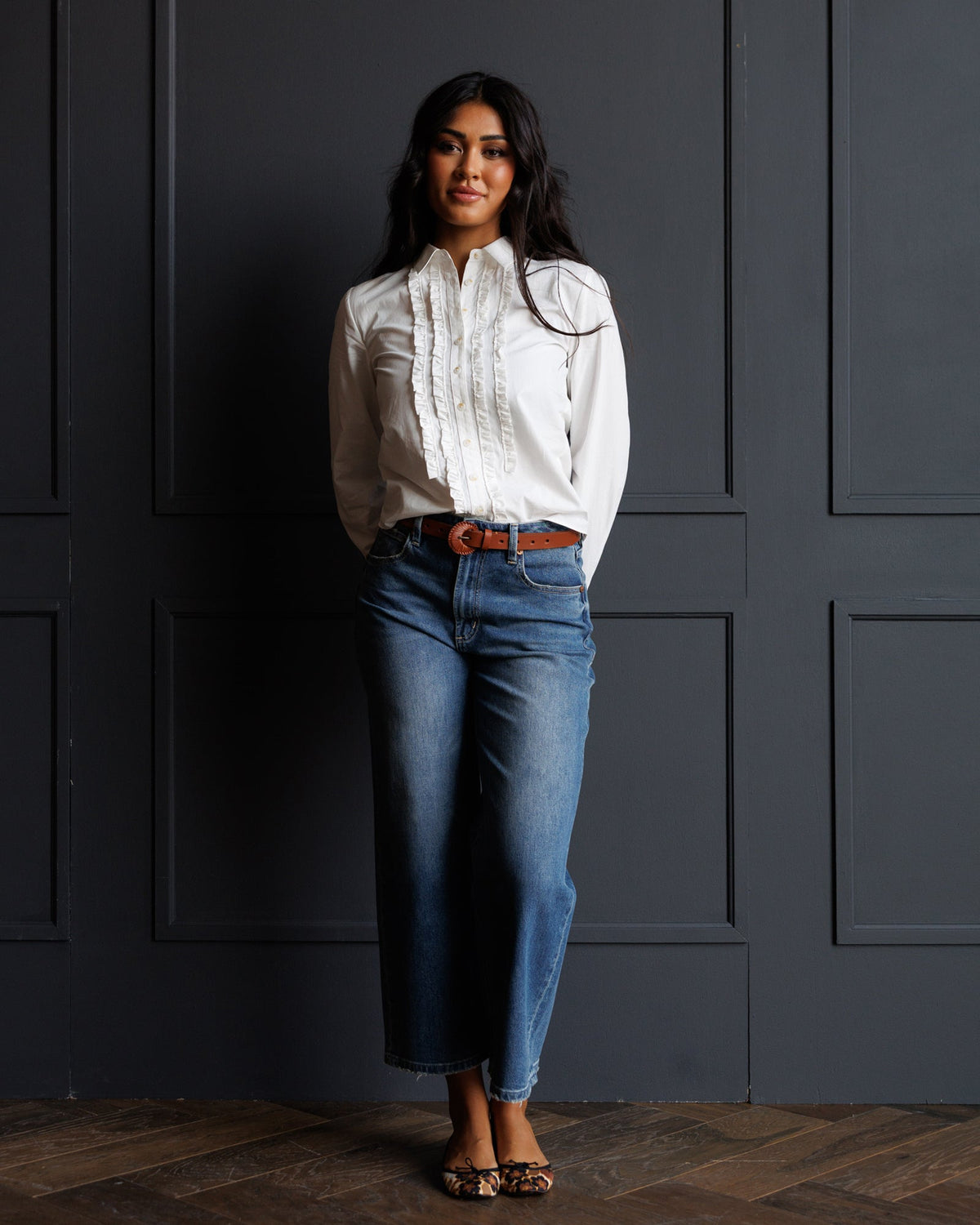 Downeast Signature Tuxedo Button Down Top view 7