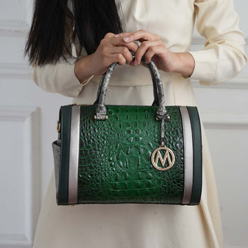 Eleanor Embossed Shoulder Bag in Croco Cognac view 2 - Eleanor Croc Embossed Bag