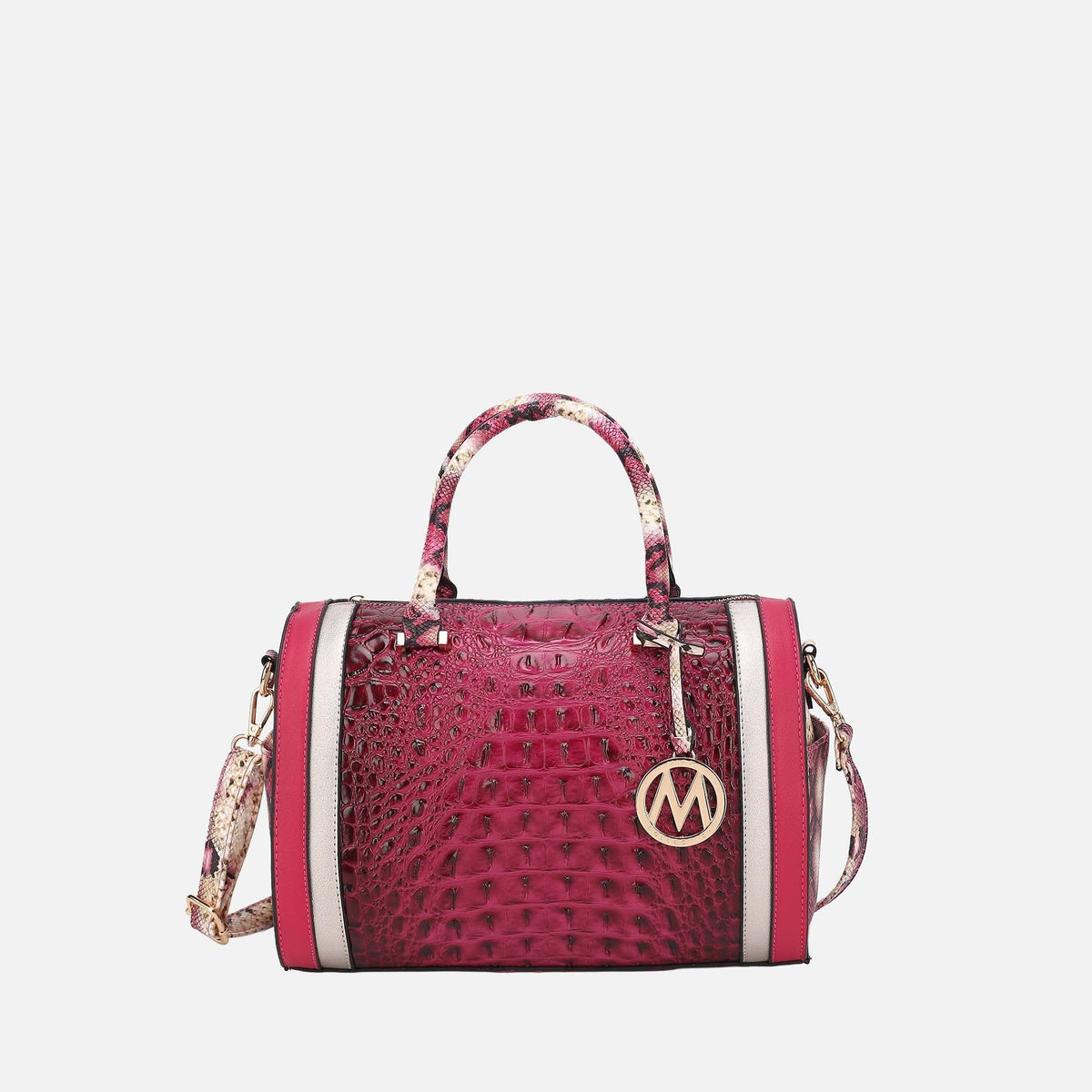 Eleanor Embossed Shoulder Bag in Croco Mustard view 7 - Eleanor Croc Embossed Bag