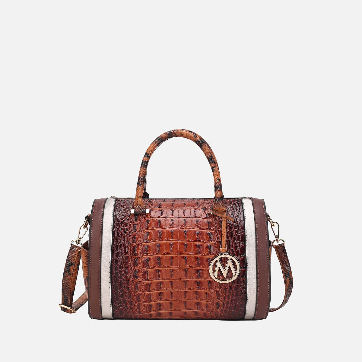 Eleanor Embossed Shoulder Bag in Croco Red view 9 - Eleanor Croc Embossed Bag
