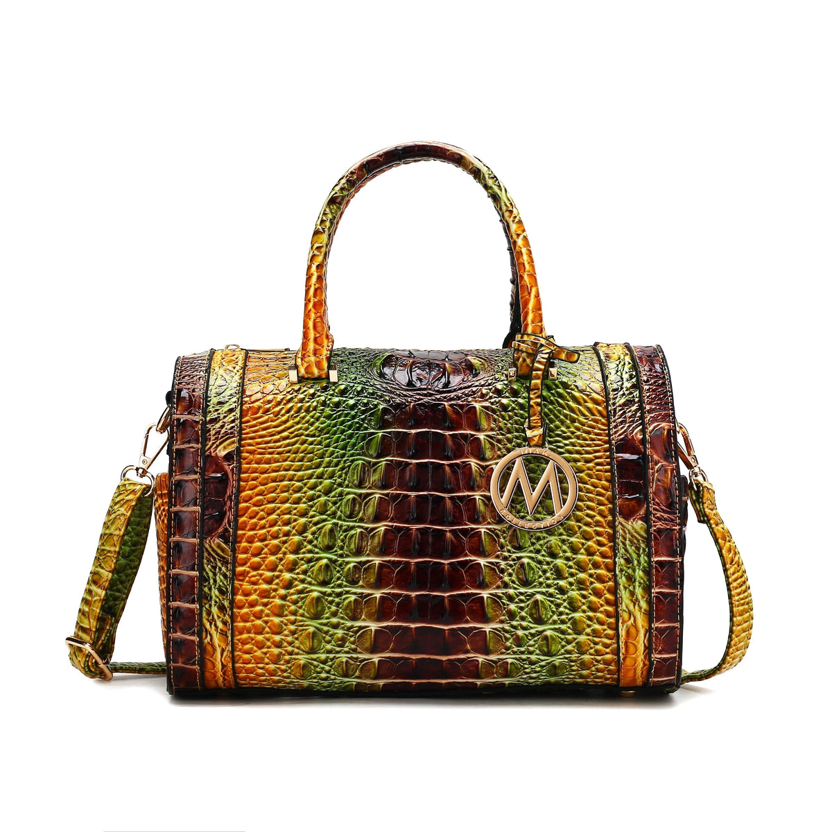 Eleanor Gradient Croc Shoulder Bag in Croc Turquoise view 5