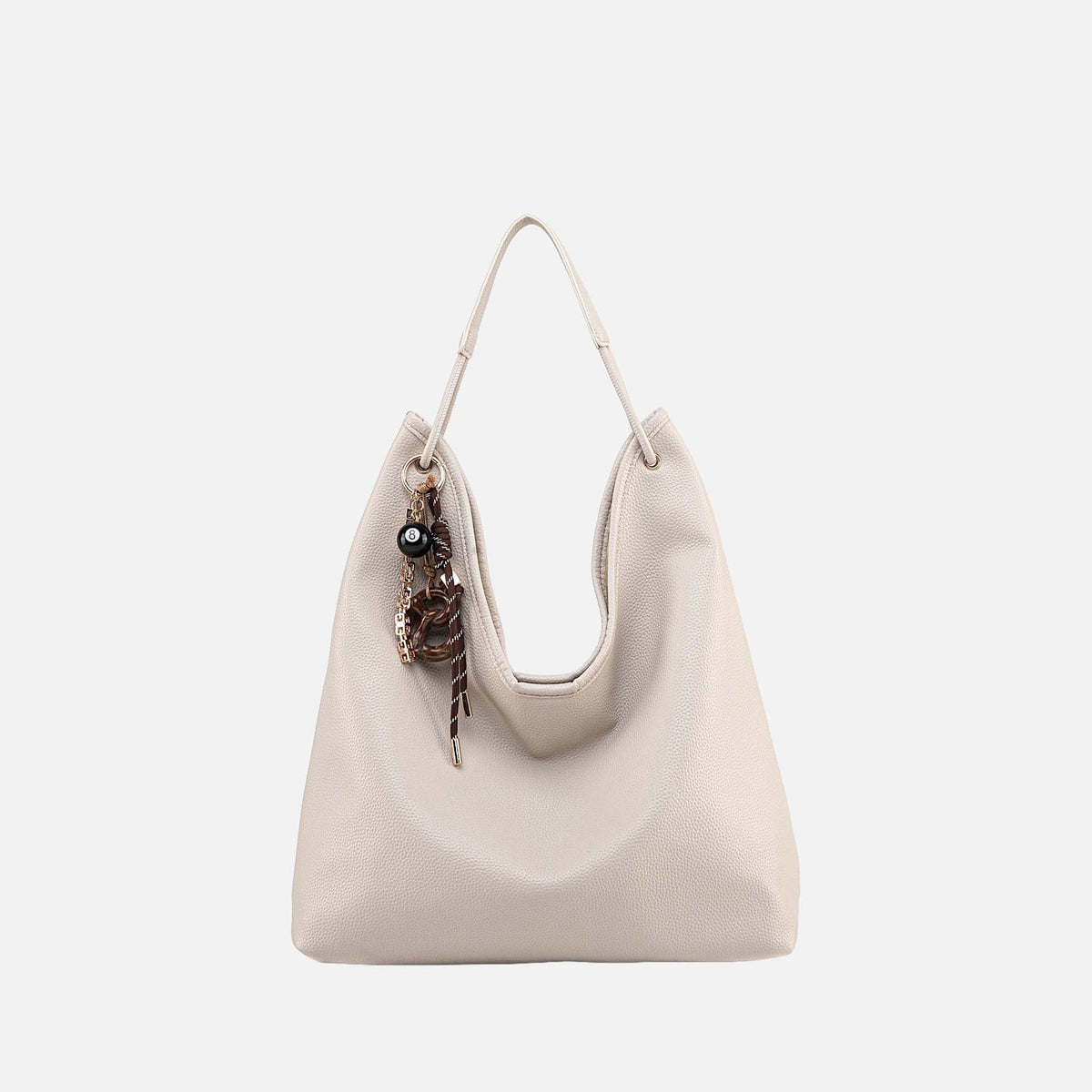 Eloa Hobo Bag with Wallet in Taupe view 6 - Elongated Hobo Bag
