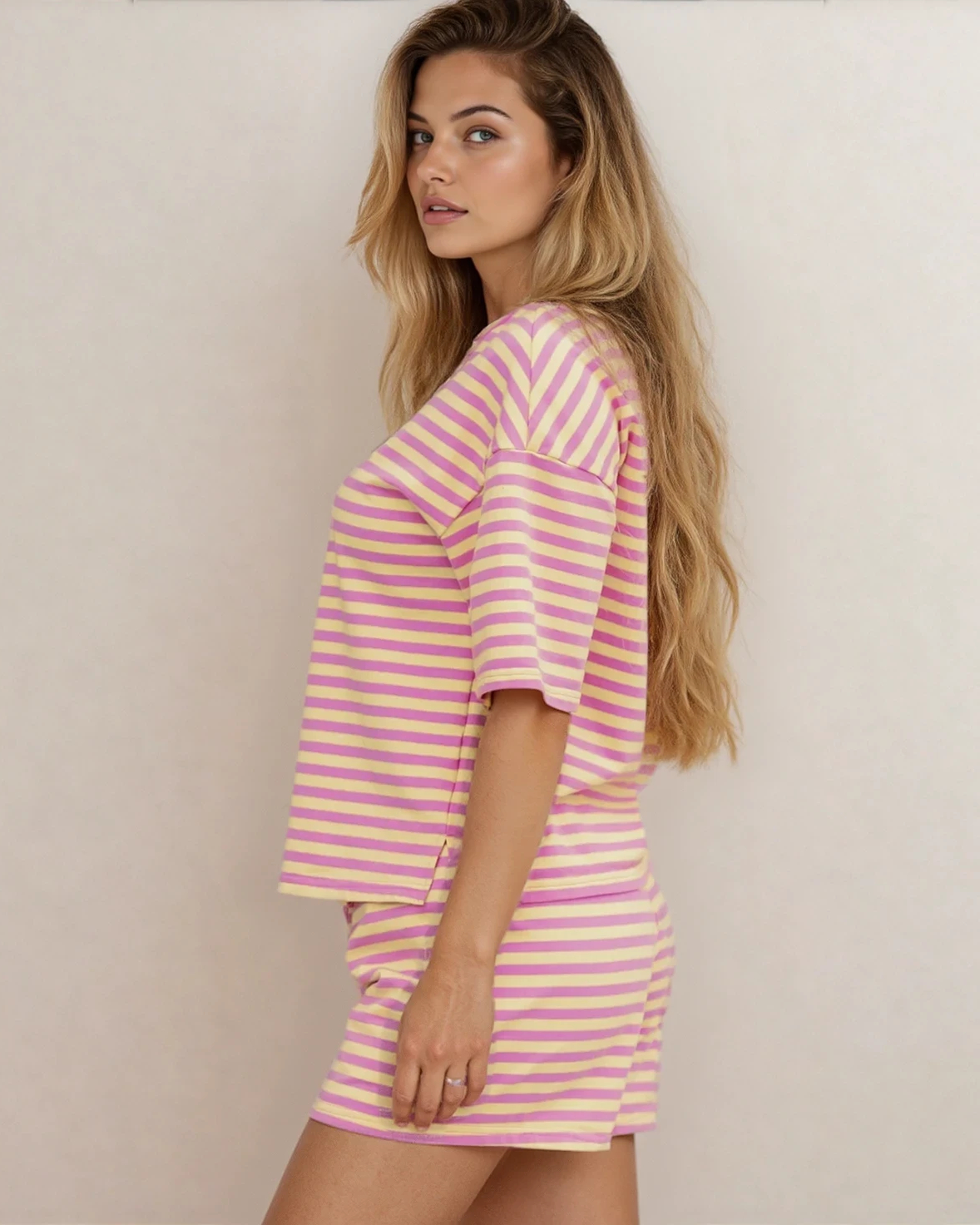 Elsa Drop Shoulder Boxy Casual Terry Short Set view 16 (bottom)