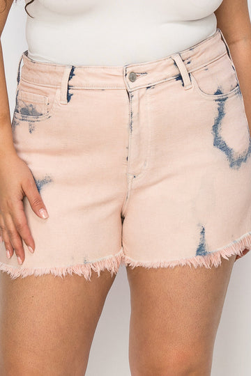 Emma plus High Rise Stretch Mom Shorts in P-18 view 2 - High-Waisted (bottom)
