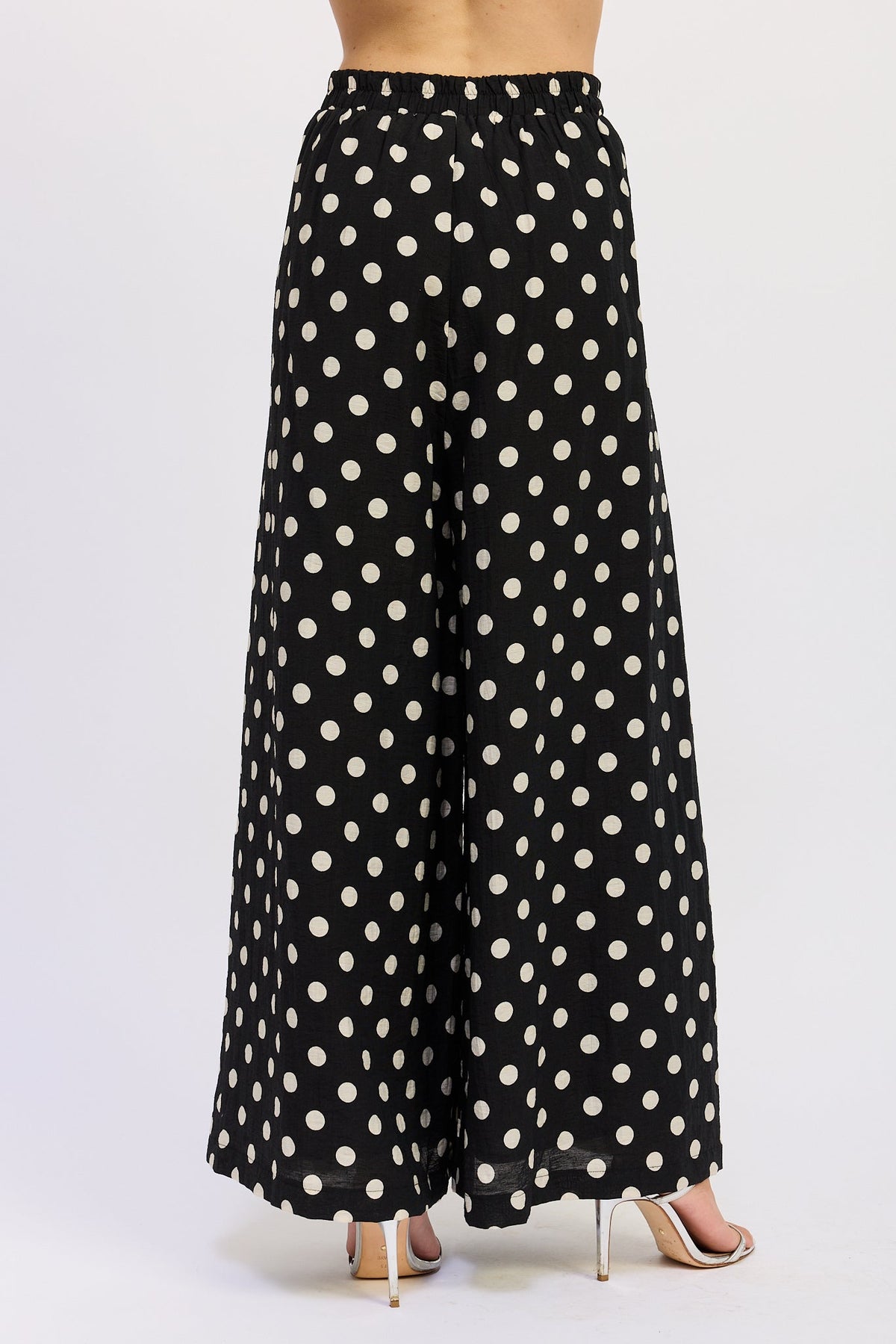 Emory Park Alice Wide Leg Pants in Black Polka Dot view 6 - Alice Olivia Wide Pants (bottom)