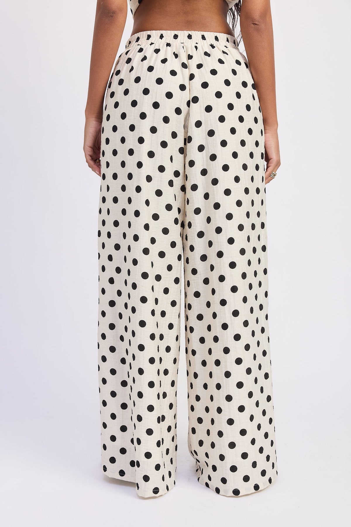 Emory Park Alice Wide Leg Pants in Ivory Polka Dot view 3 - Alice Olivia Wide Pants (bottom)