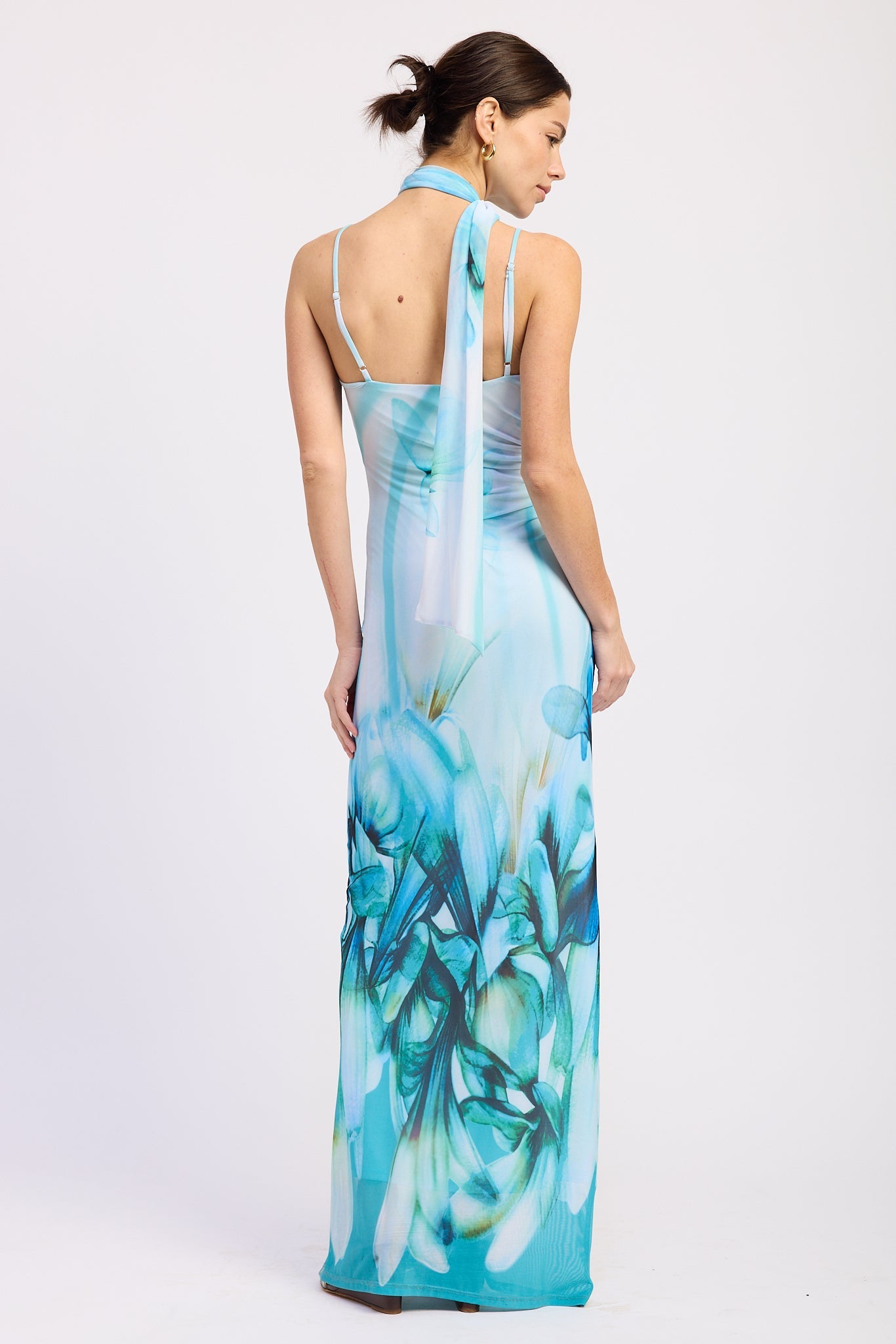 Emory Park Allie Maxi Dress in Blue Floral view 3 - Allie Maxi Dress Thats So Fetch