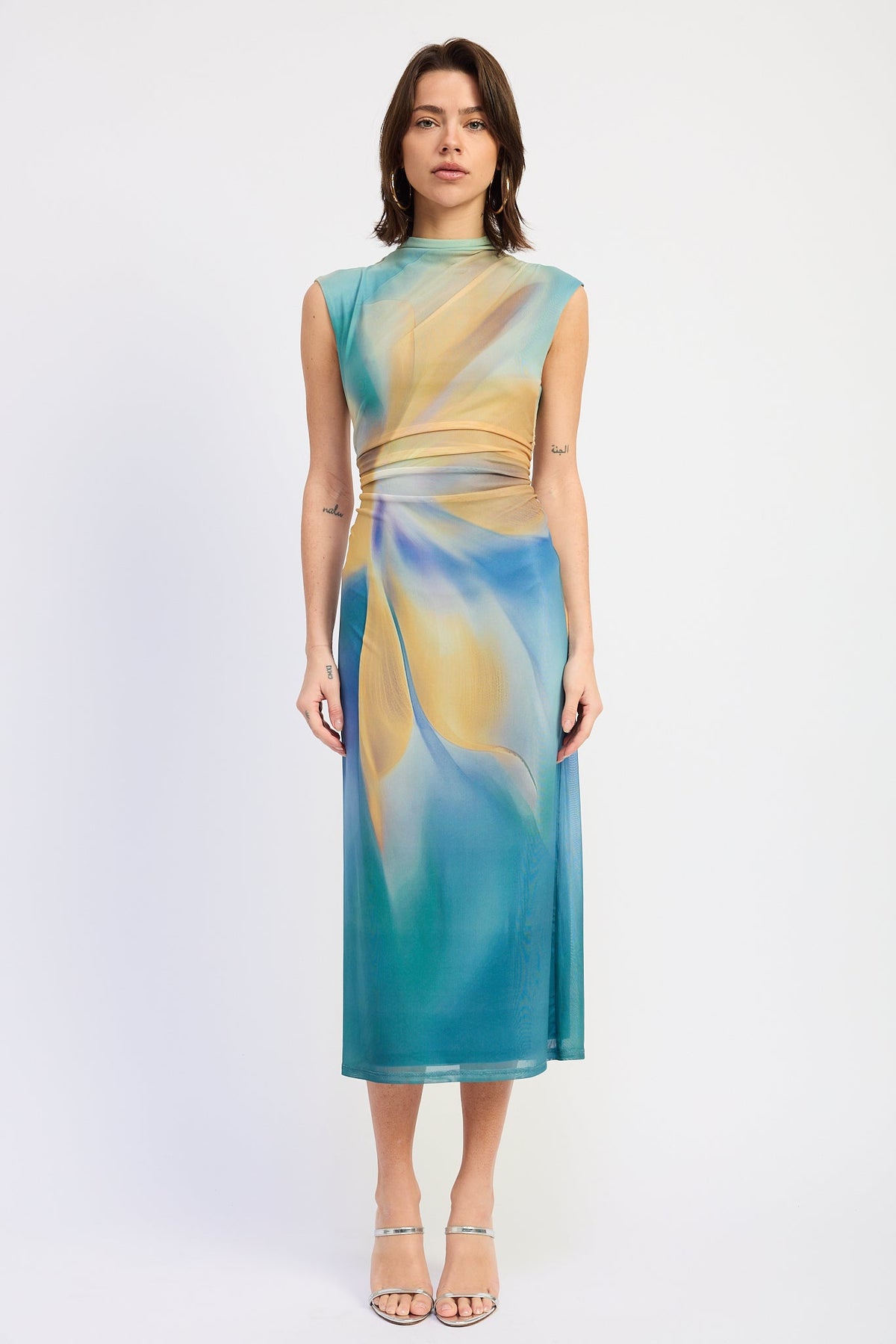 Emory Park Avalon Midi Dress in Blue Green Multi - Kivari Avalon Midi Dress