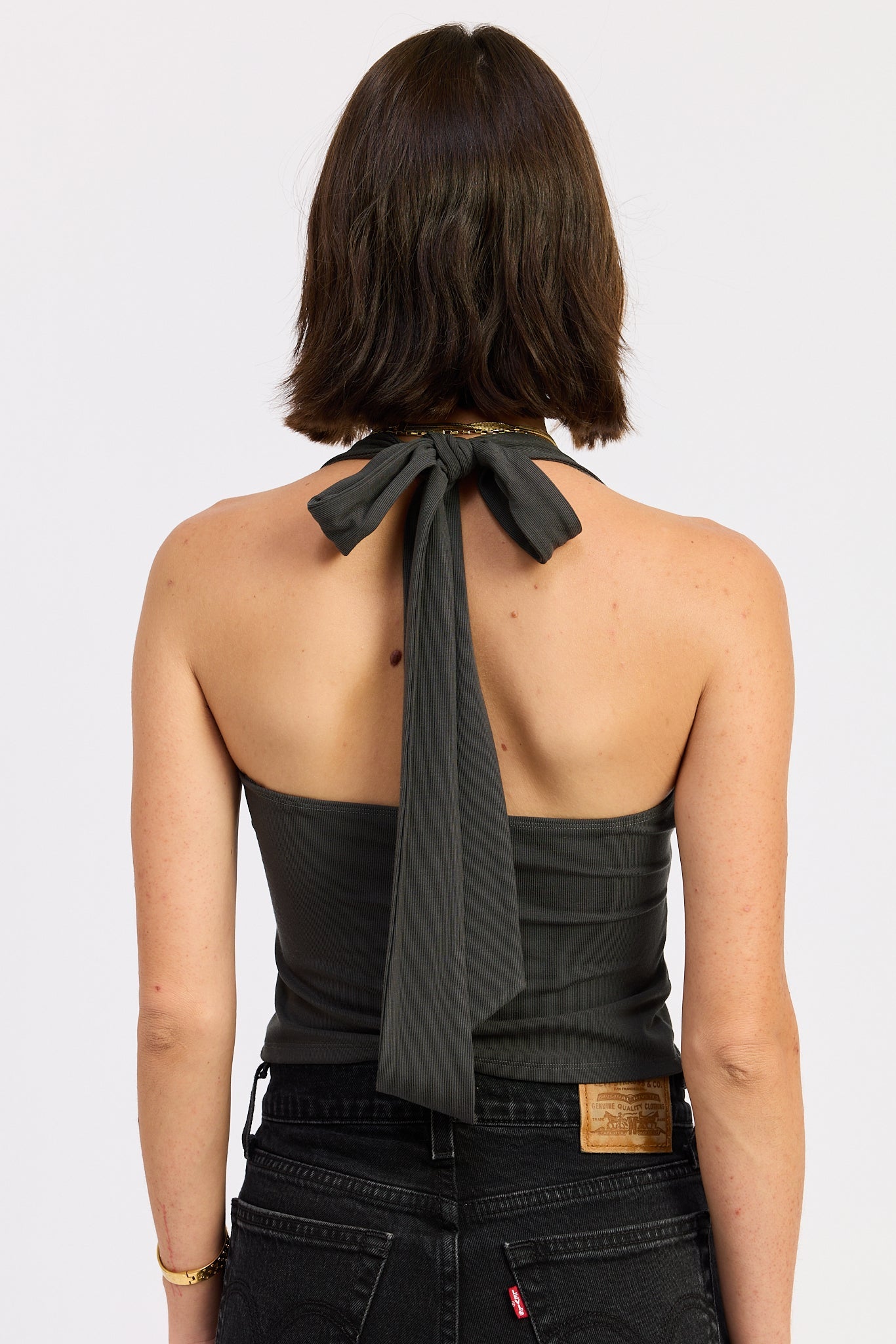 Emory Park Bryony Top in Charcoal view 3 - Chalk Bryony Top