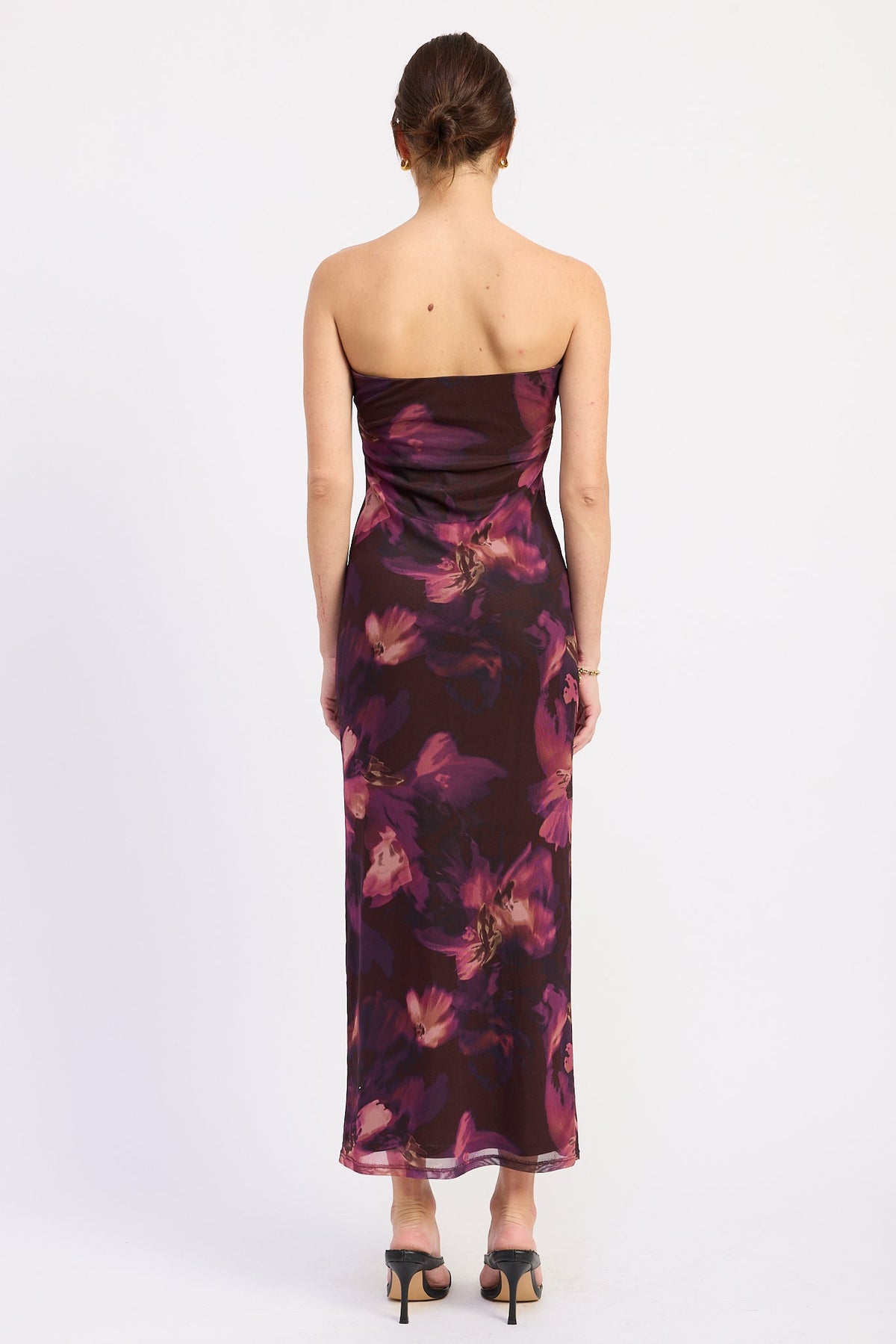 Emory Park Celine Midi Dress in Burgundy Purple view 3 - Celine Midi Dress In Black By Helsi