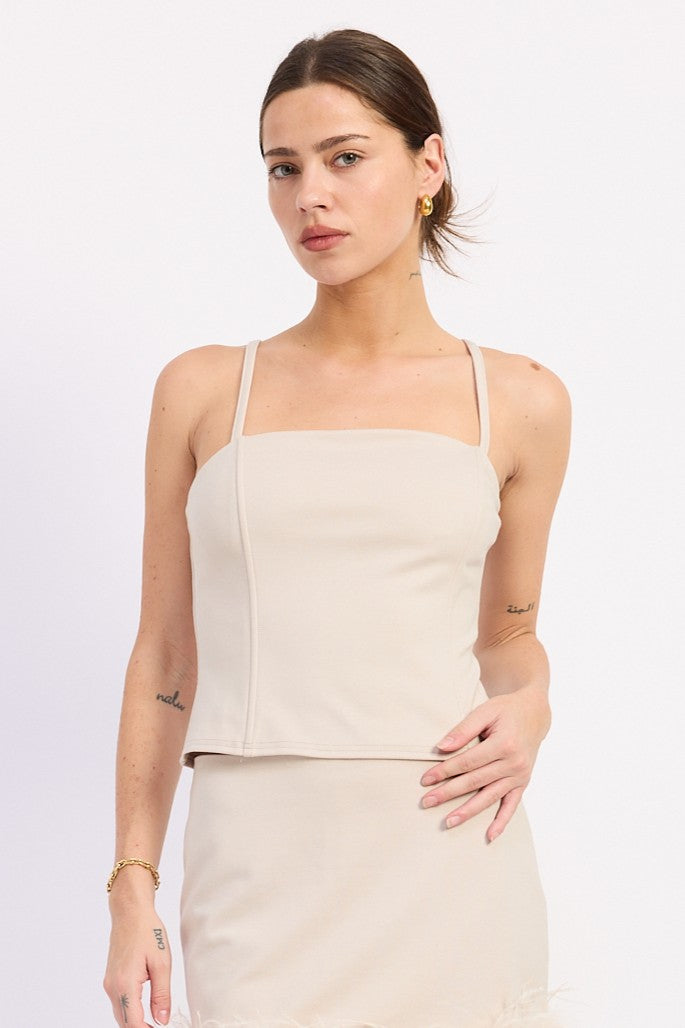 Emory Park Eviana Top in Champagne - Emory Park Crochet Top
