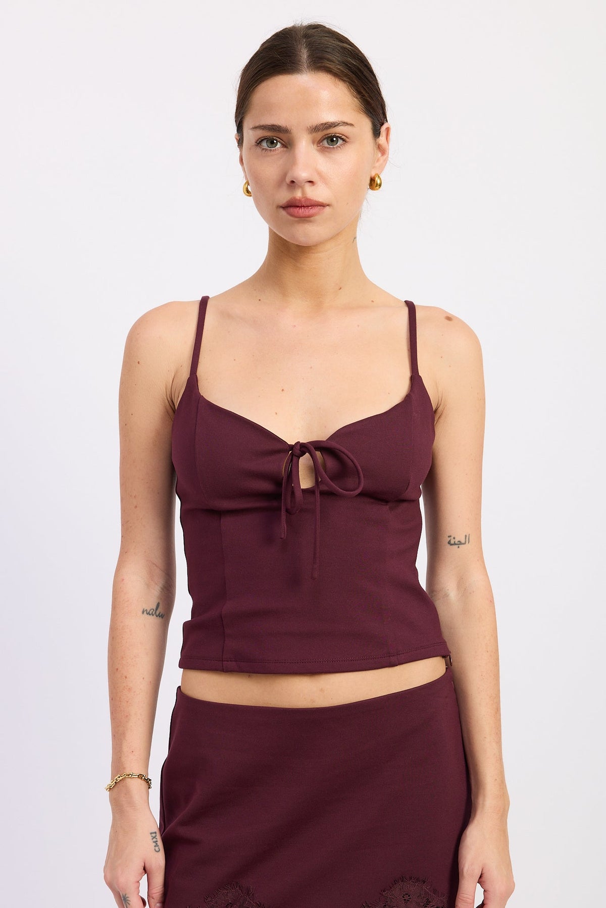 Emory Park Galia Top in Maroon view 5 - Galia Pleated Top