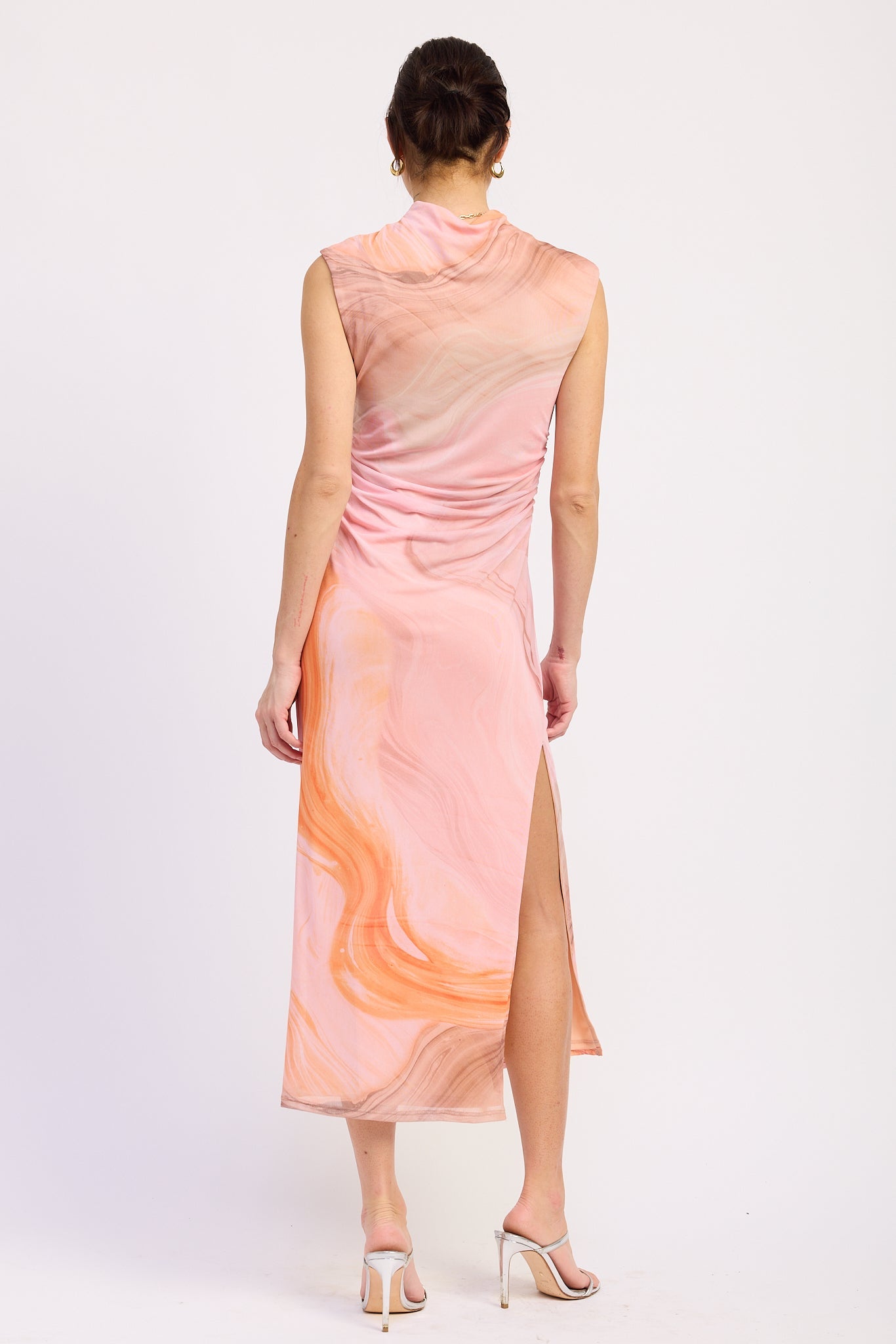 Emory Park Hannah Midi Dress in Pink Multi view 3 - Hannah Midi Dress Alice And Olivia