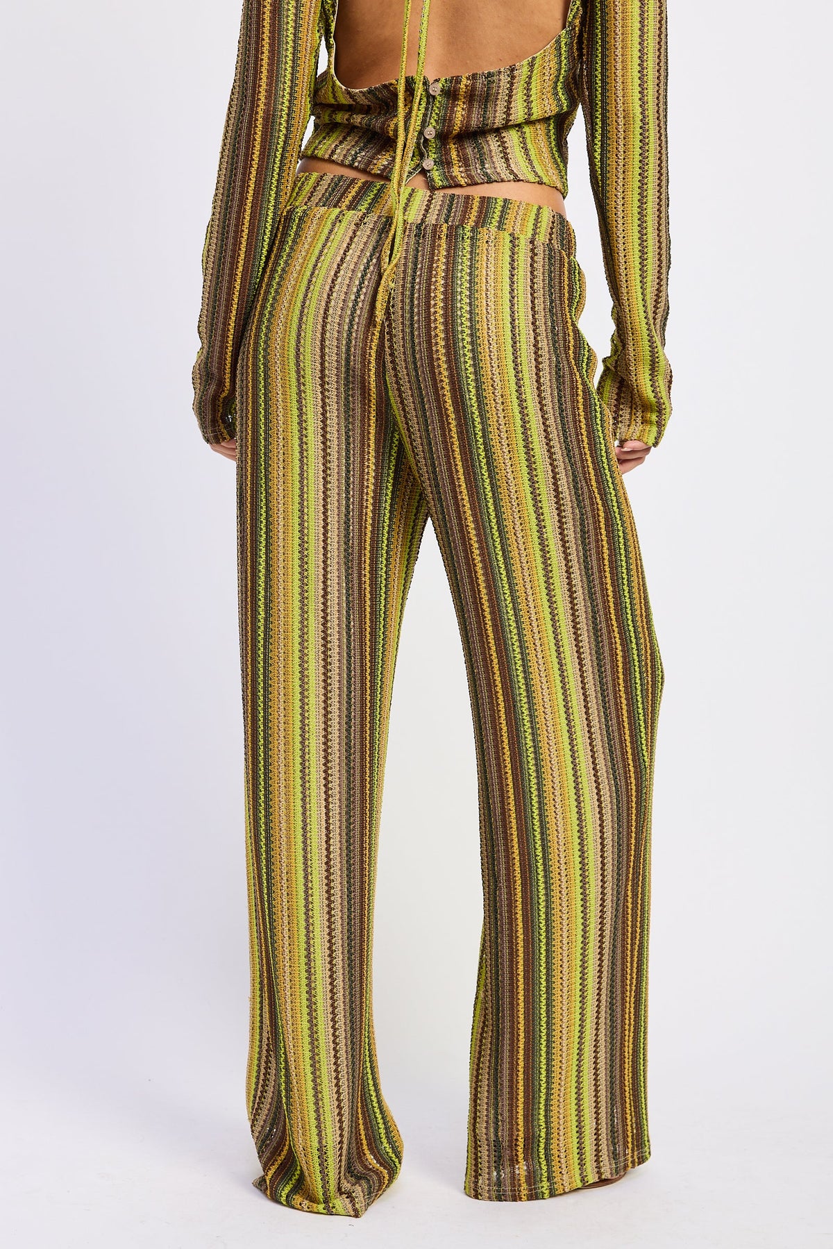 Emory Park Helena Wide Leg Pants in Green Brown view 3 (bottom)