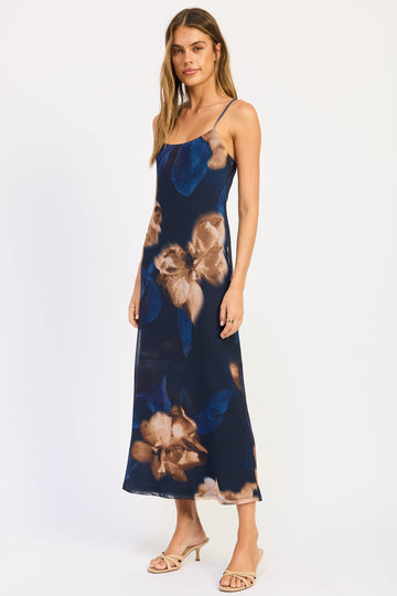 Emory Park Isadora Maxi Dress in Blue Floral view 2 - Isadora Maxi Dress Baltic Born