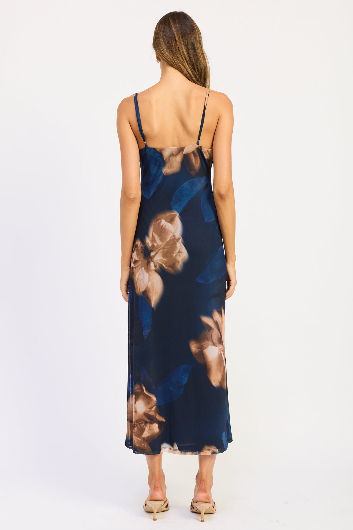 Emory Park Isadora Maxi Dress in Blue Floral view 3 - Isadora Maxi Dress Baltic Born