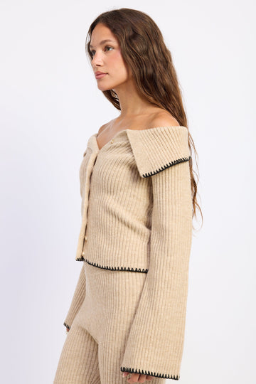 Emory Park Josie Top in Oatmeal view 2 - Josie Top Chef