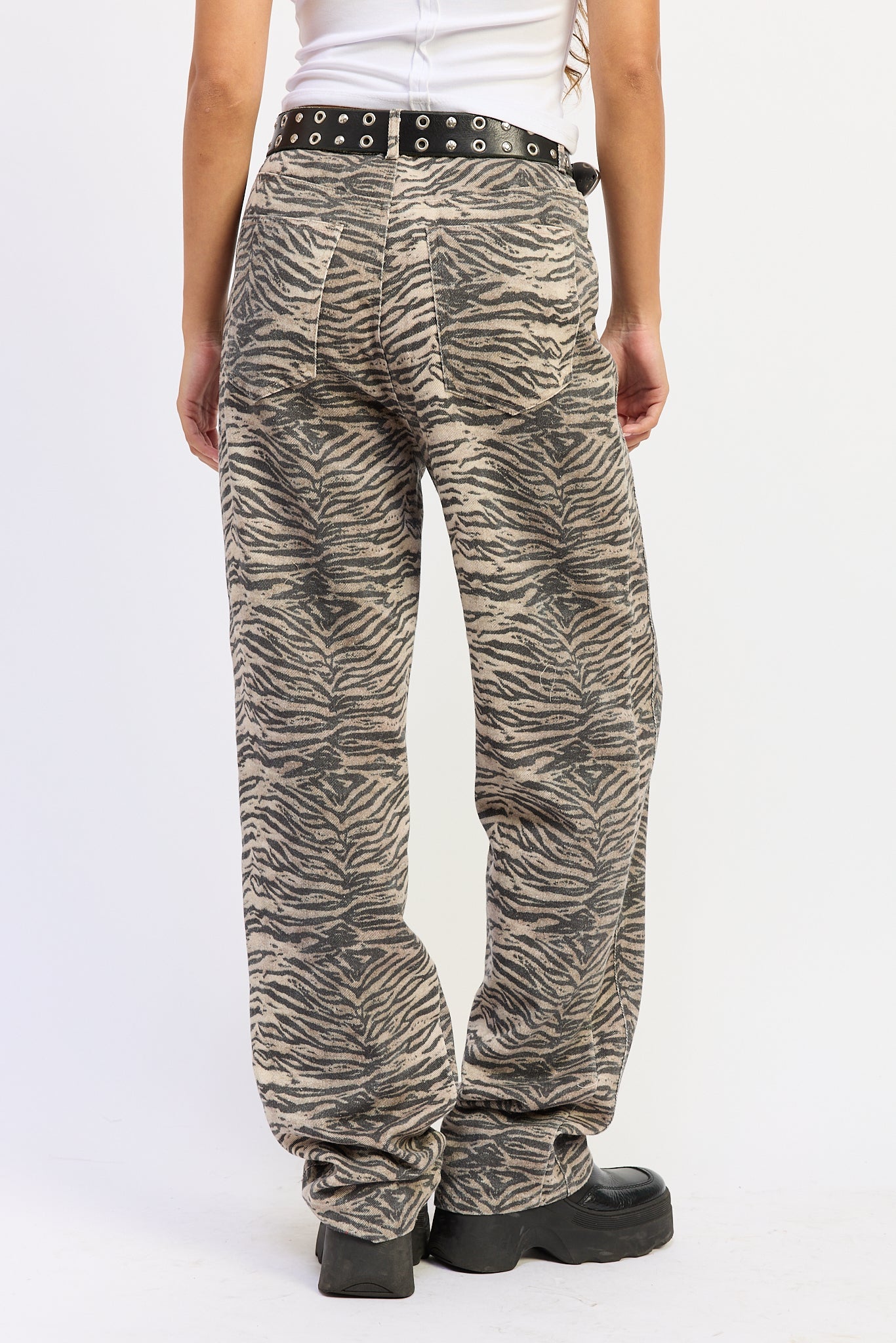 Emory Park Kenzie Pants in Brown Zebra Print view 3 - Kensie Pants This Is April (bottom)