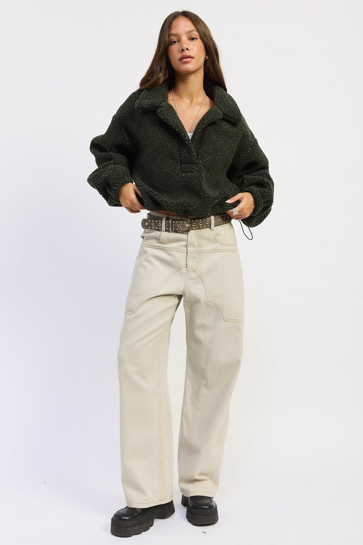 Emory Park Luella Sweater in Olive view 5 - Luella Sweater For Ladies (top)