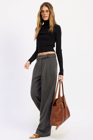 Emory Park Maika Pants in Charcoal view 2 - Maika Tennis Flare Pants (bottom)