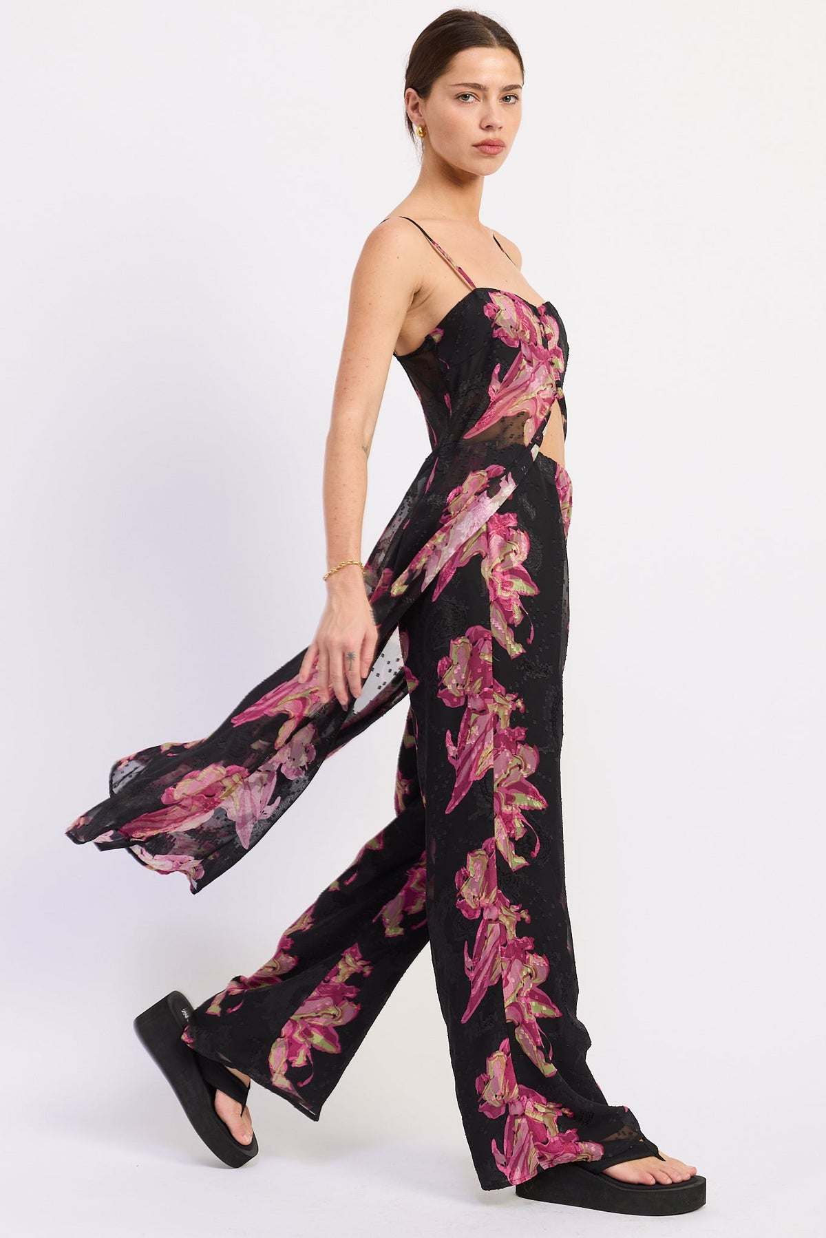 Emory Park Seraphina Pants in Black Fuchsia view 2 - Serafina Pants (bottom)