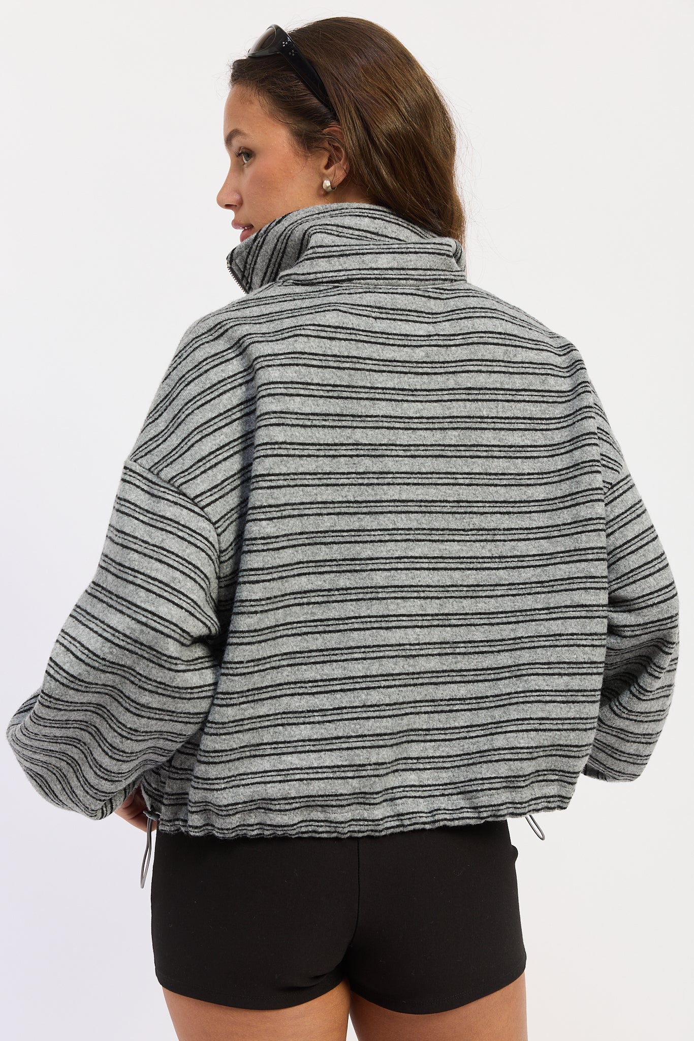 Emory Park Vienna Oversized Sweater in Dark Heather Grey view 3 - Relaxed Fit (top)