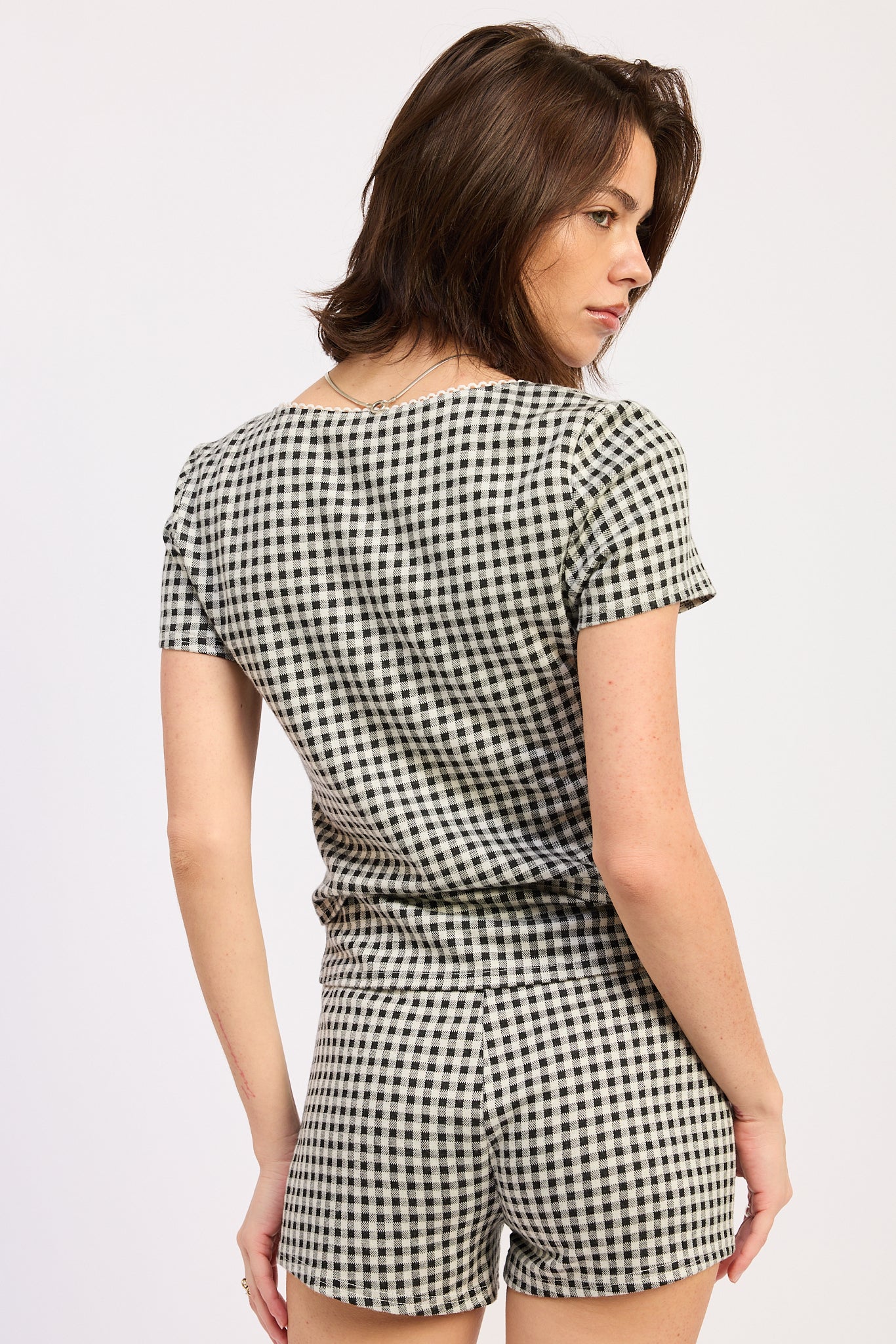 Emory Park Vivia Top in Black Gingham view 3 - Vivia Top Reformation