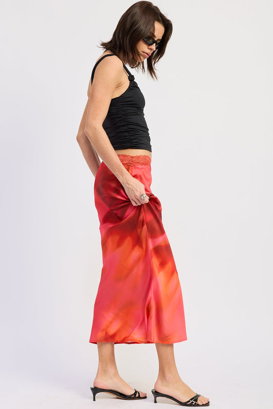 Esmeray Maxi Skirt in Magenta Red view 2 - Esmeray Maxi Dress